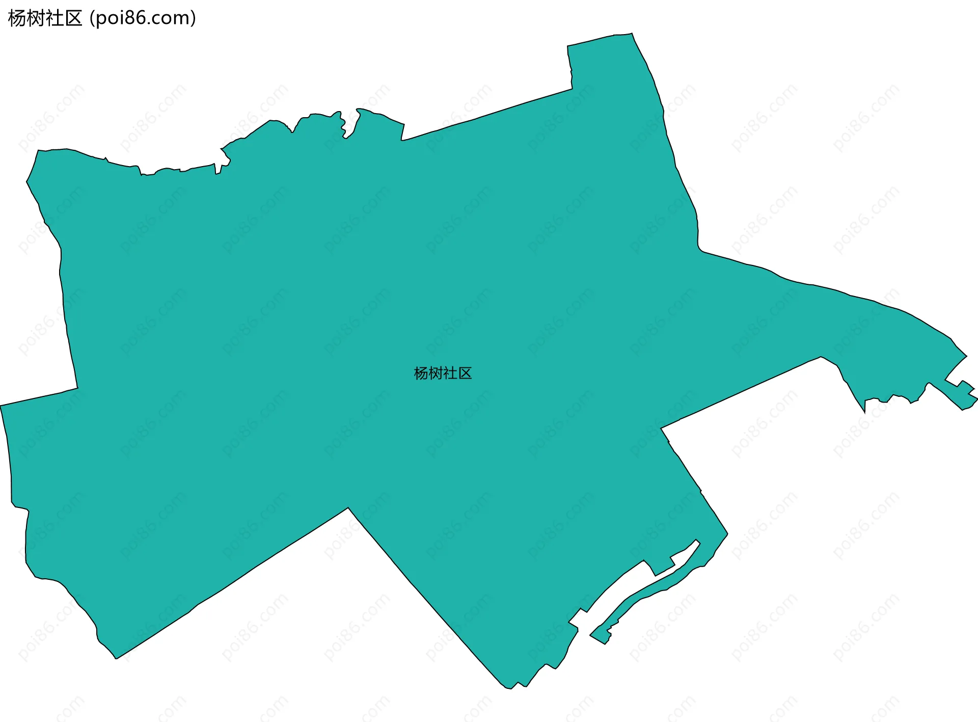 杨树社区边界地图