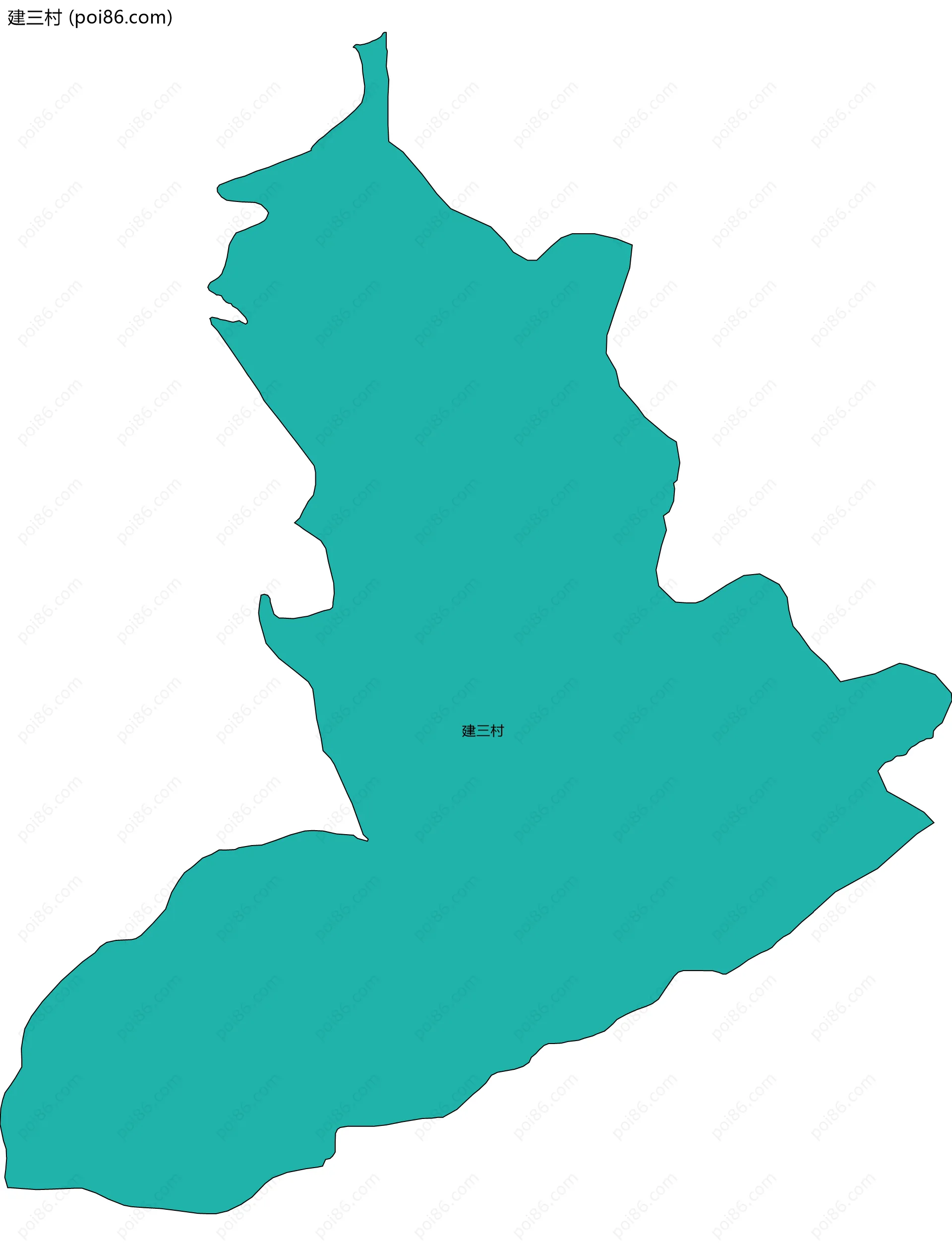 建三村边界地图