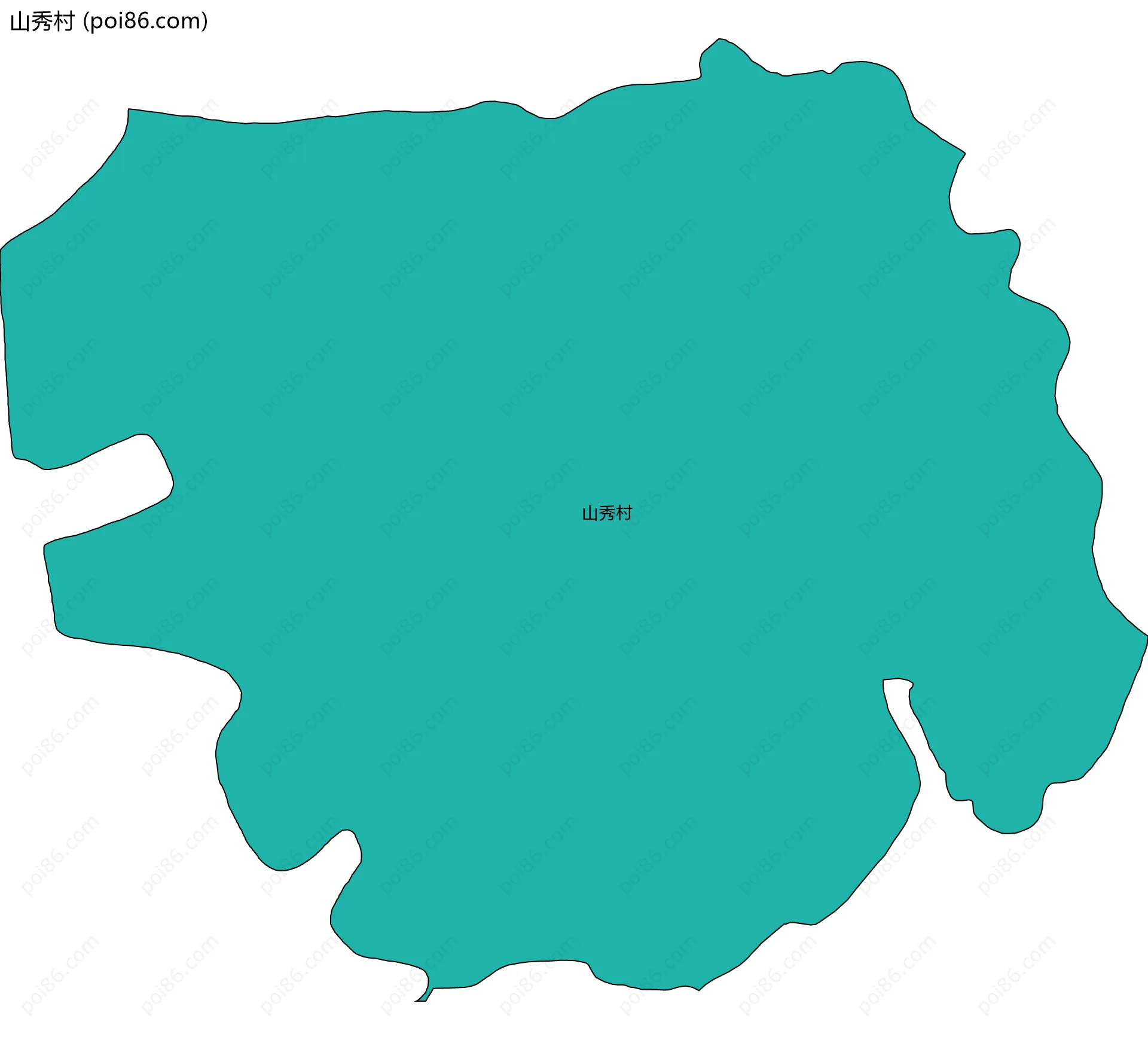 山秀村边界地图