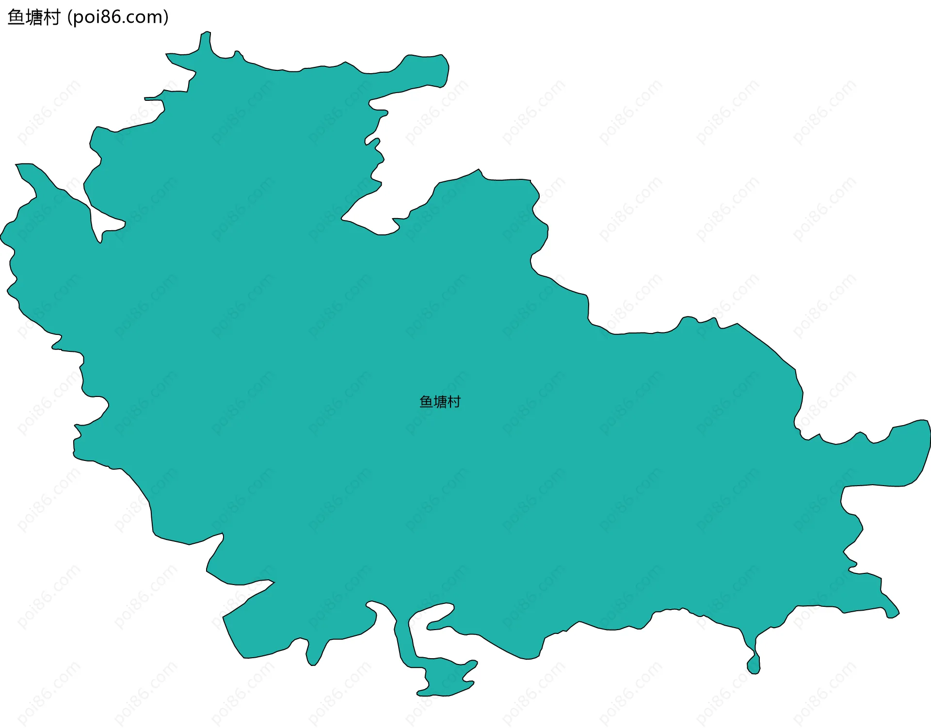 鱼塘村边界地图