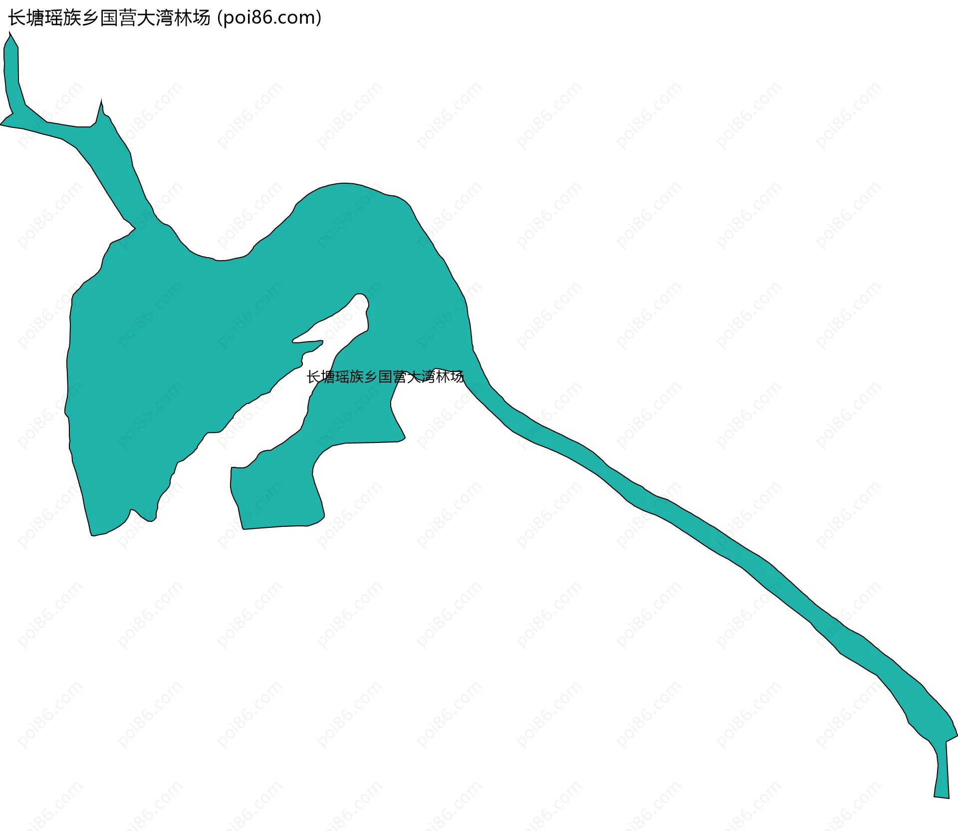 长塘瑶族乡国营大湾林场边界地图