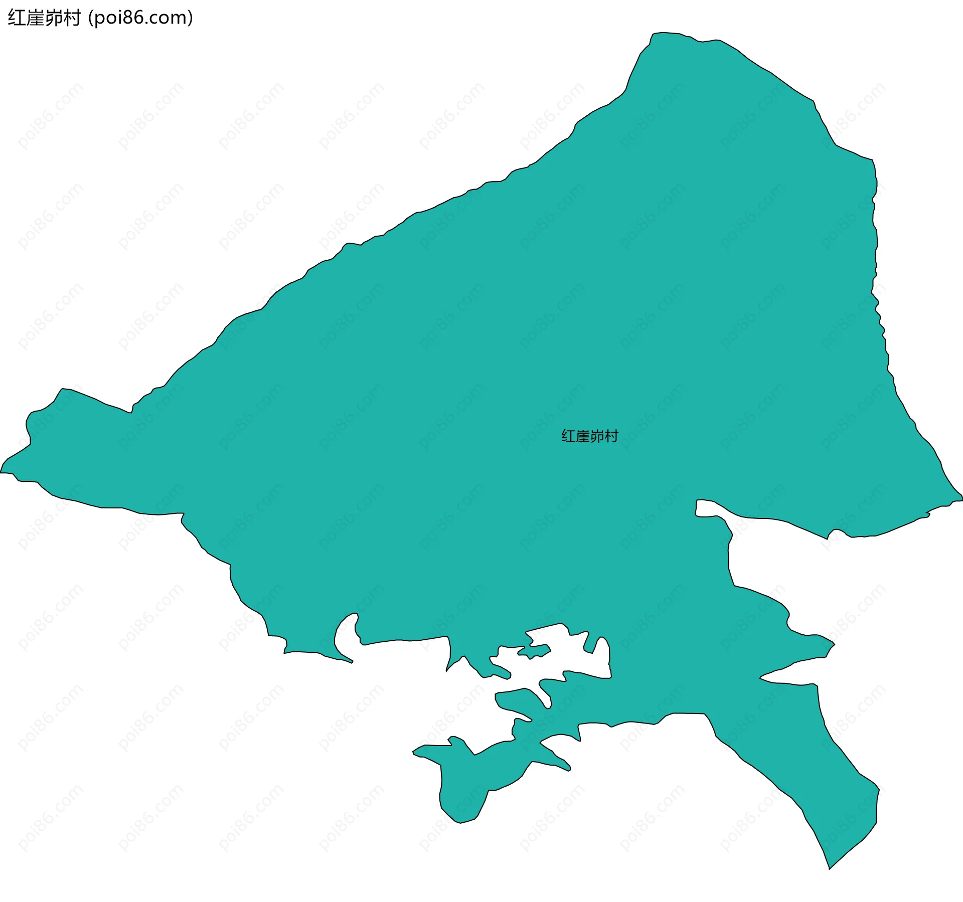 红崖峁村边界地图