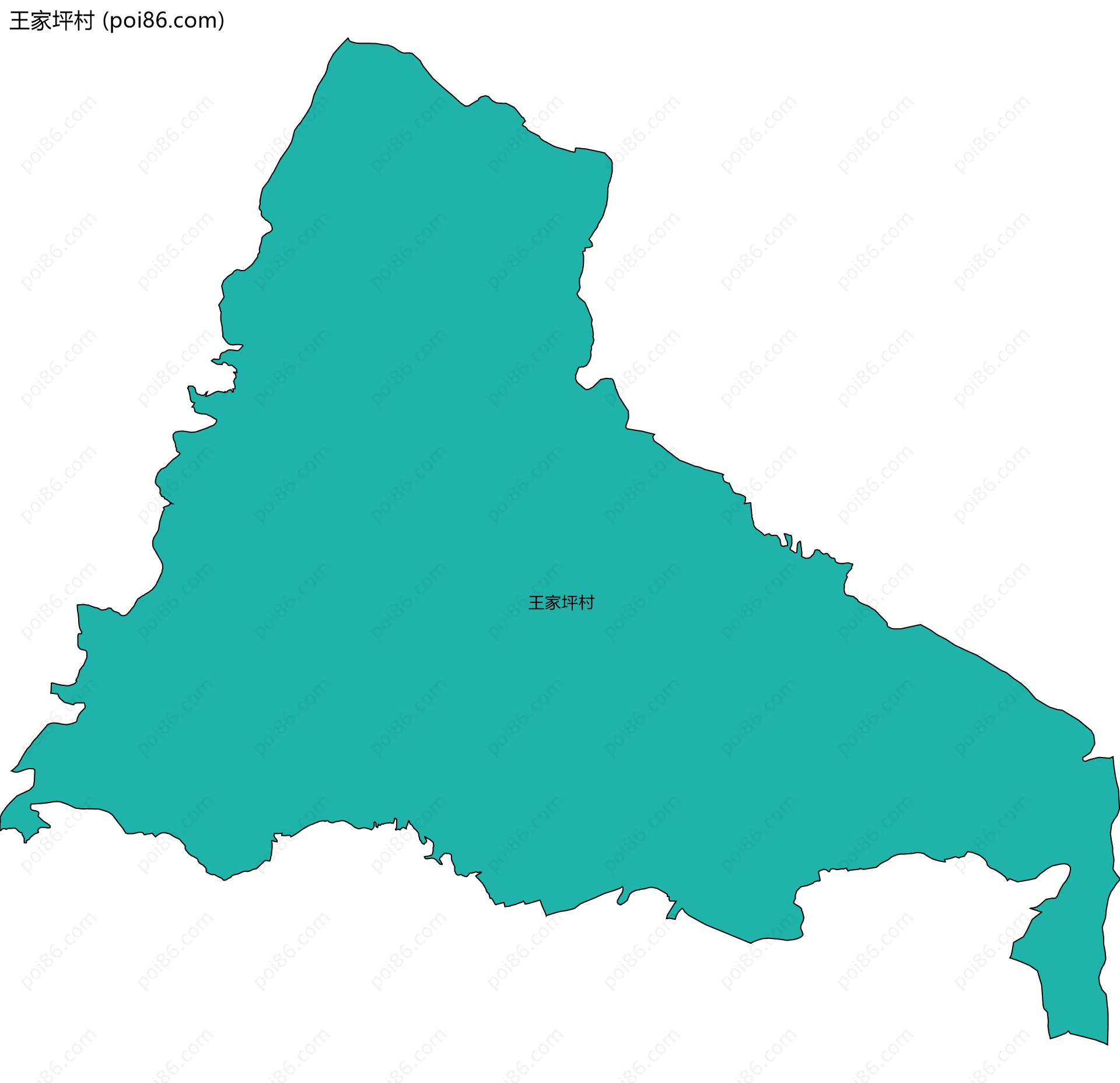 王家坪村边界地图