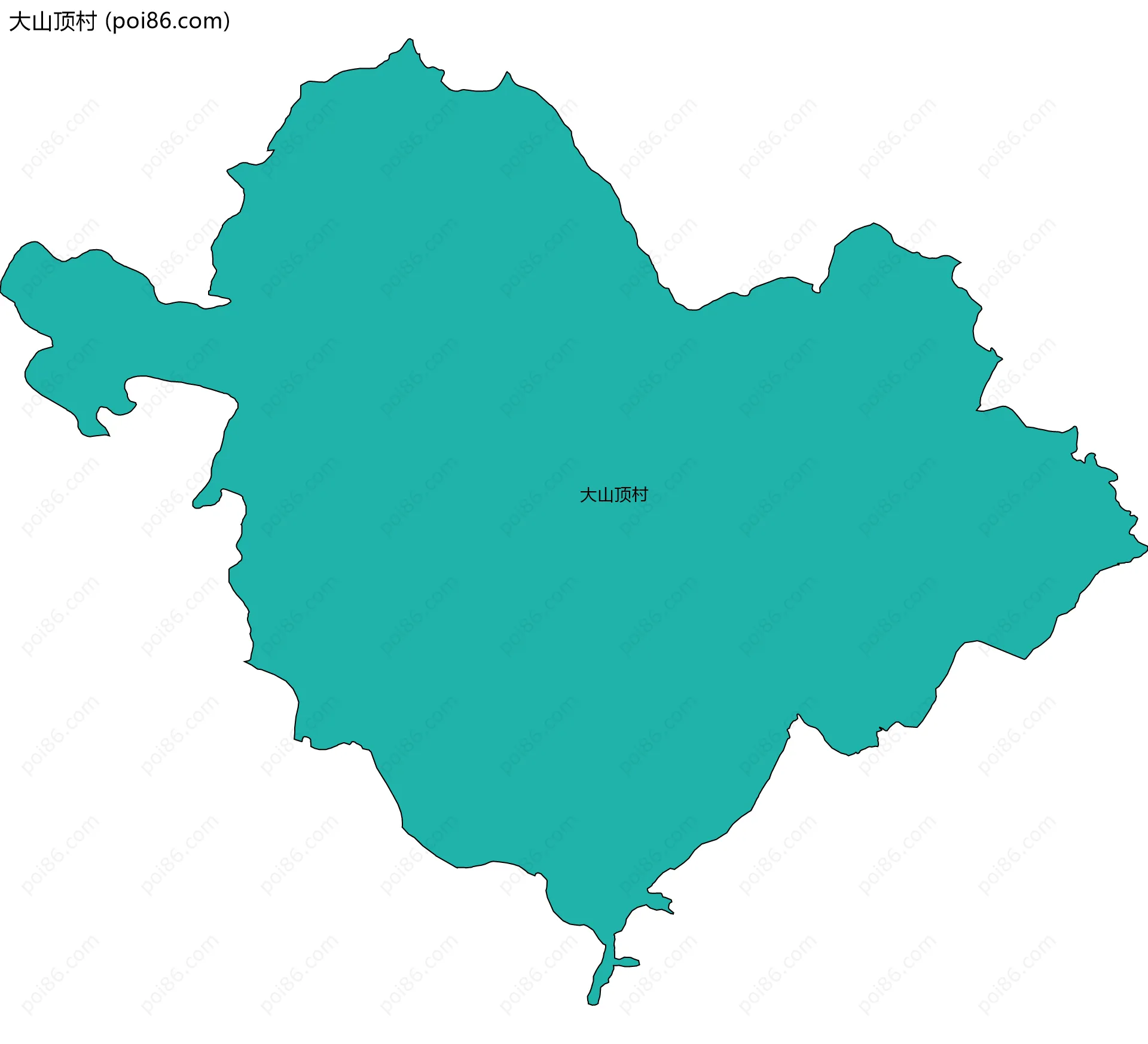 大山顶村边界地图