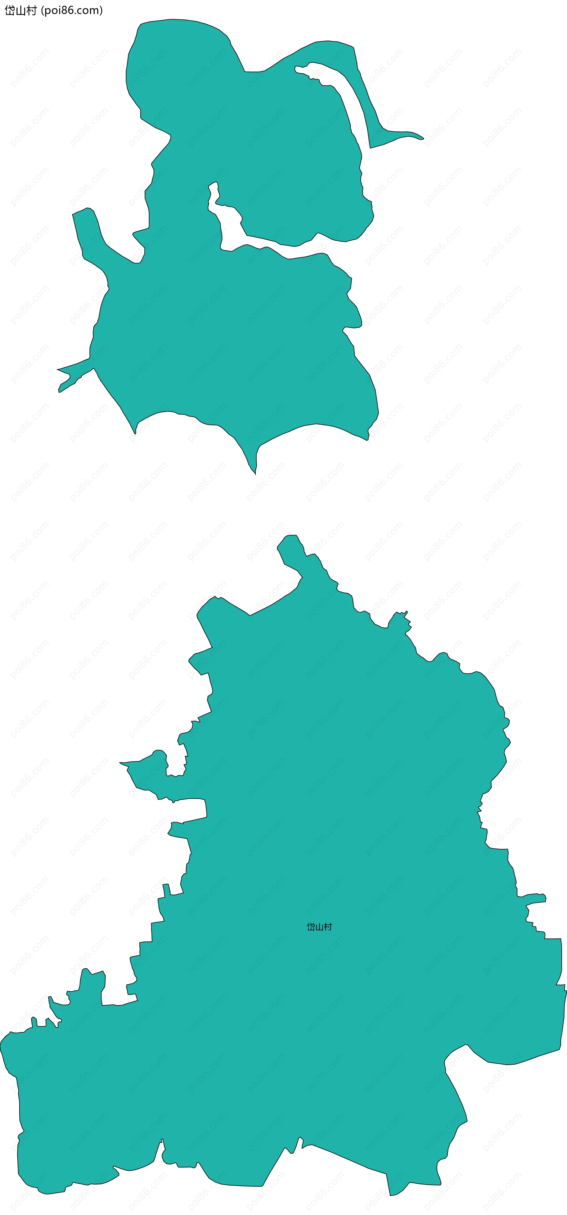 岱山村边界地图