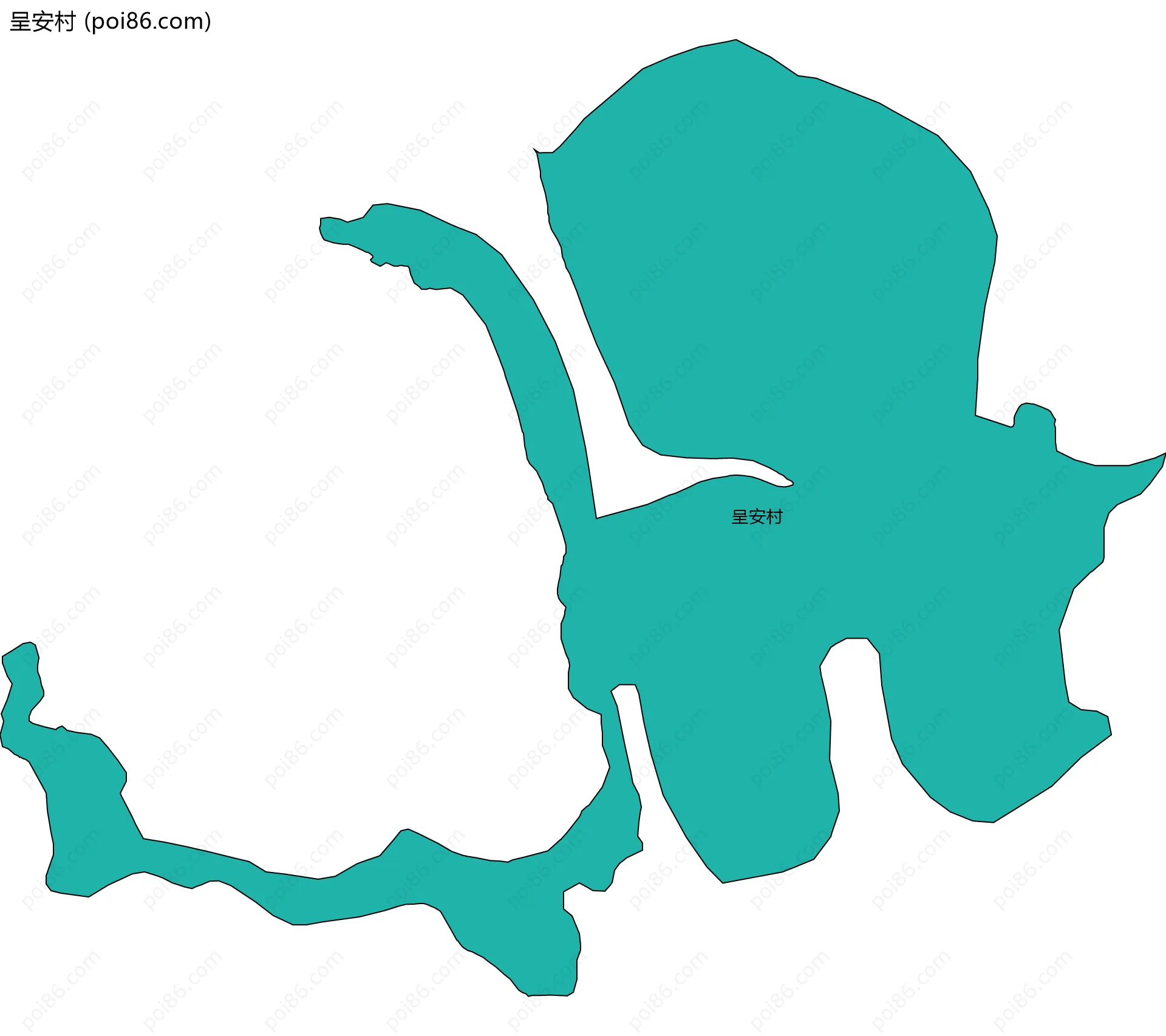 呈安村边界地图