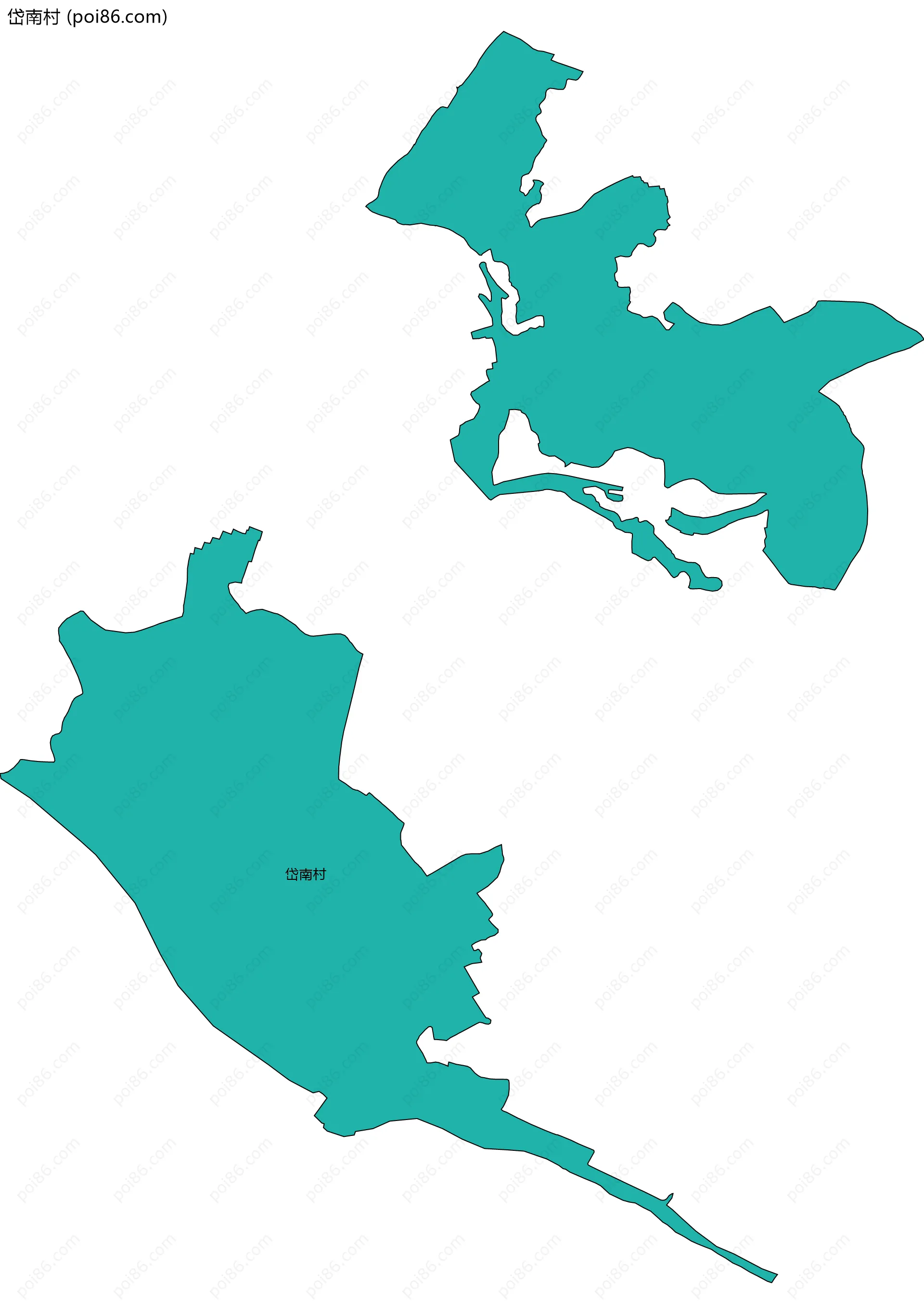 岱南村边界地图