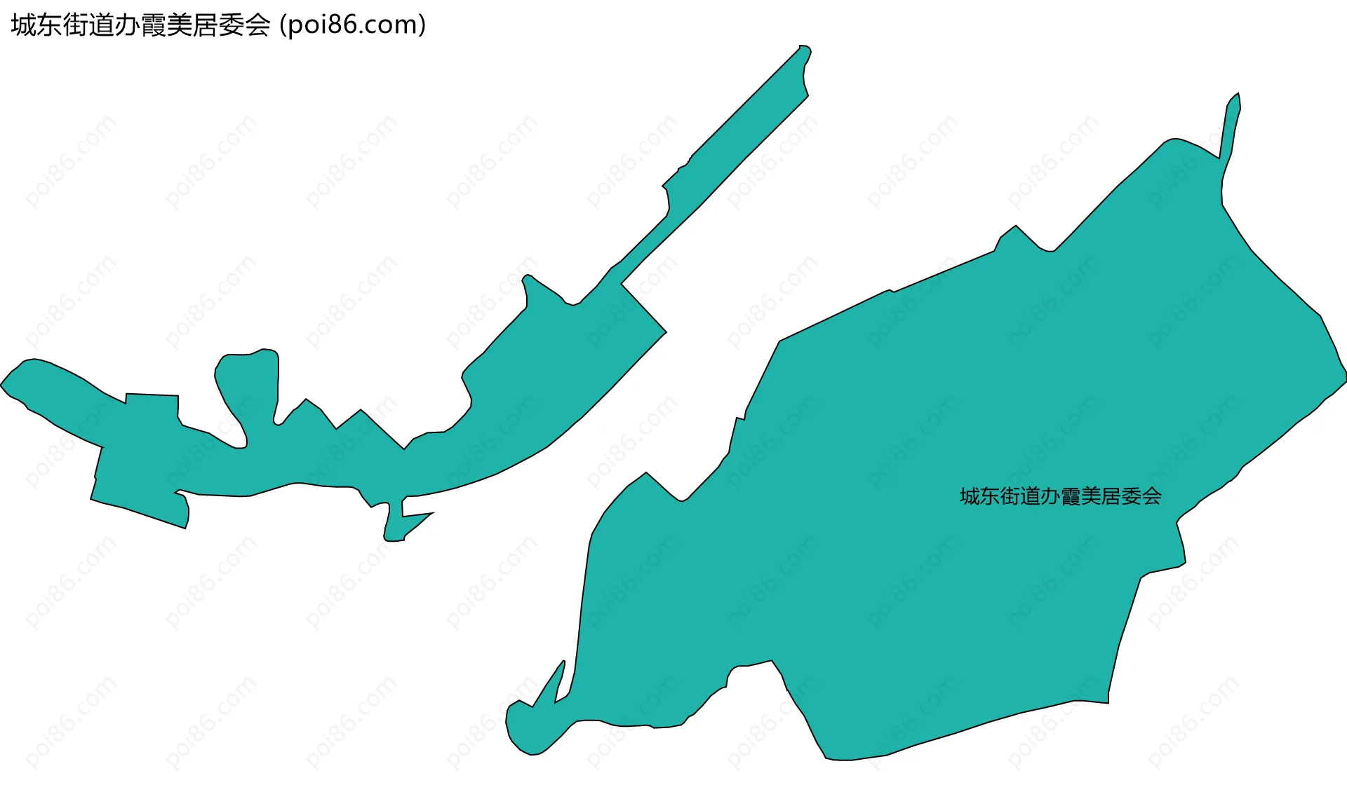 城东街道办霞美居委会边界地图