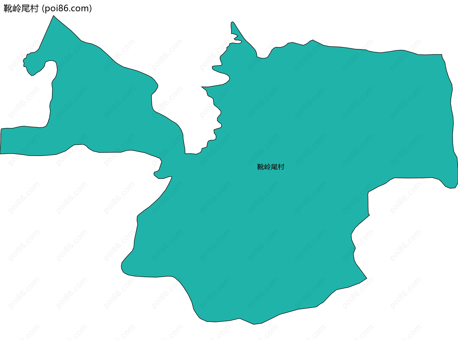 靴岭尾村边界地图