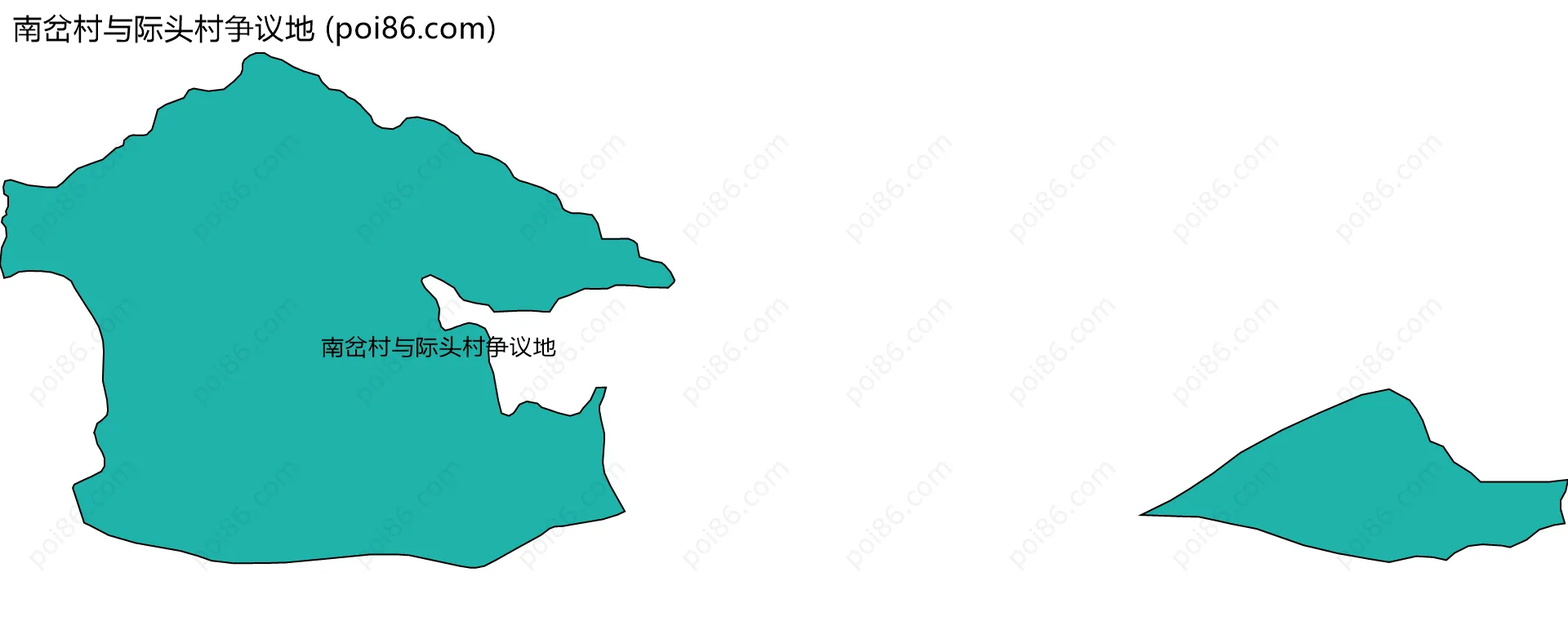 南岔村与际头村争议地边界地图