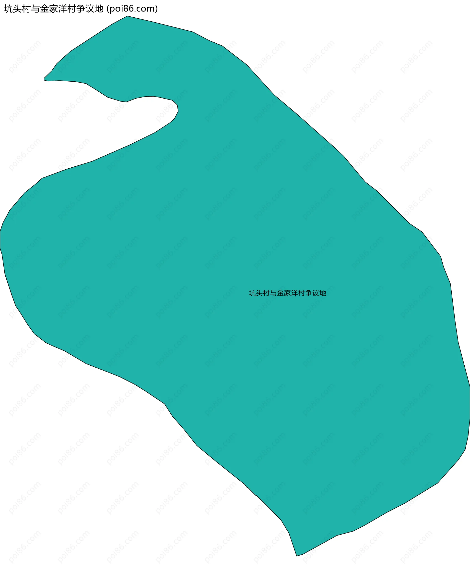 坑头村与金家洋村争议地边界地图