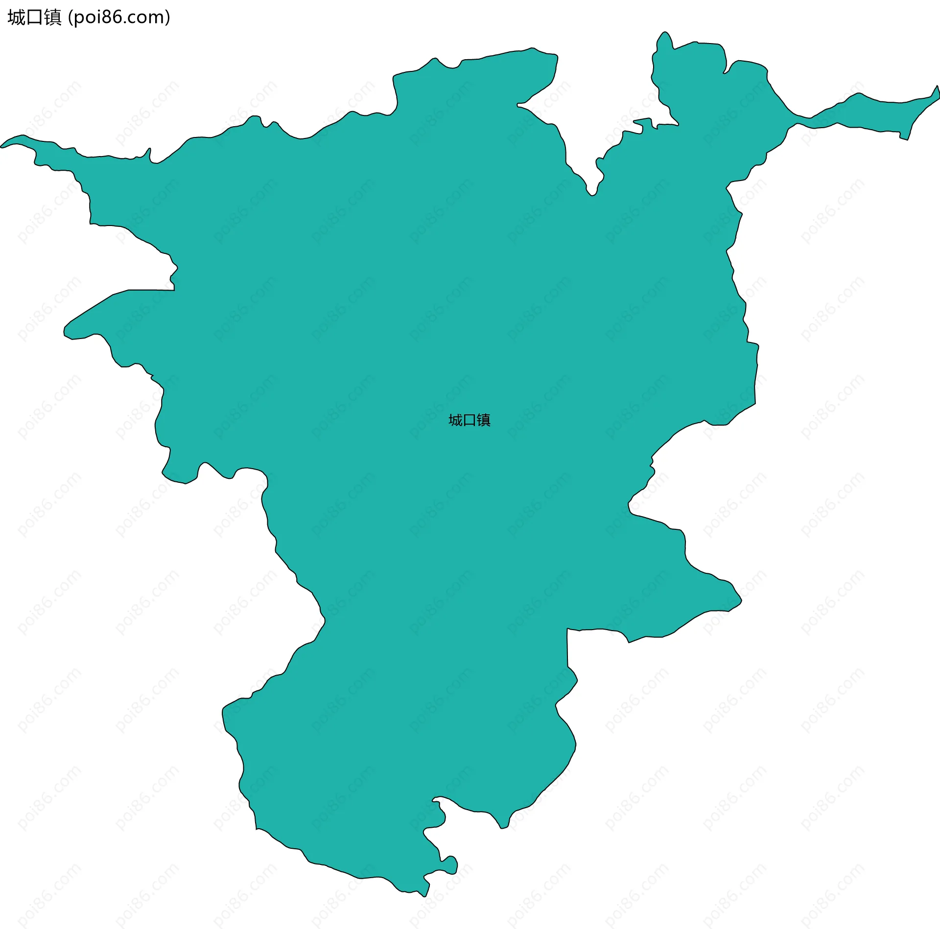 城口镇边界地图
