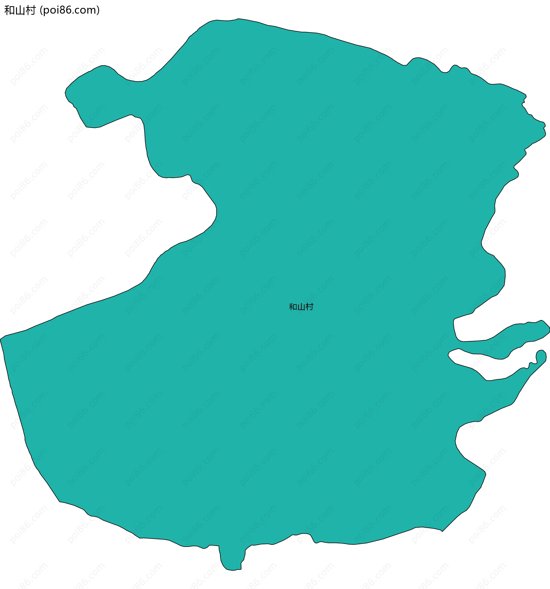 和山村边界地图