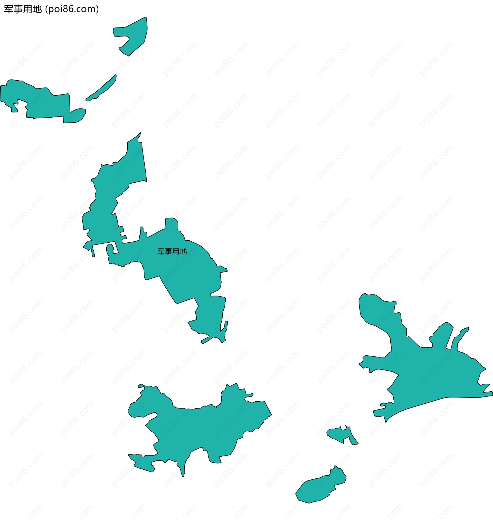 军事用地边界地图