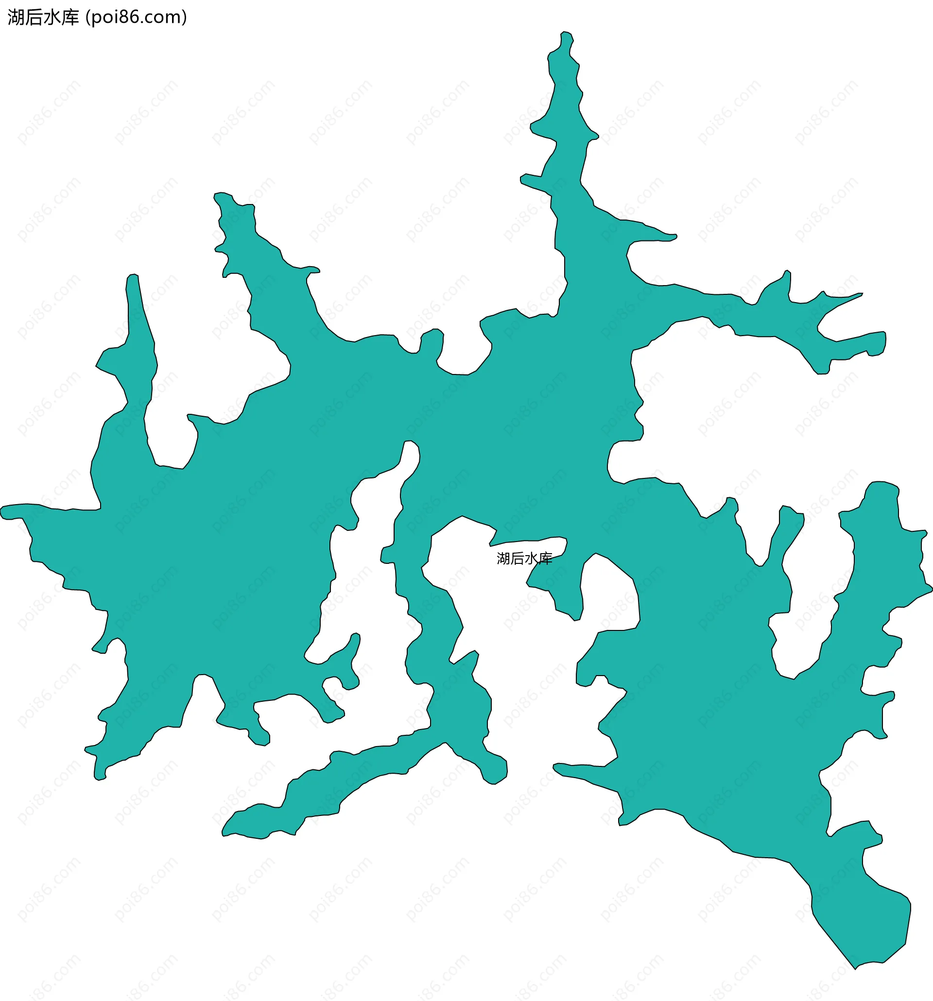 湖后水库边界地图