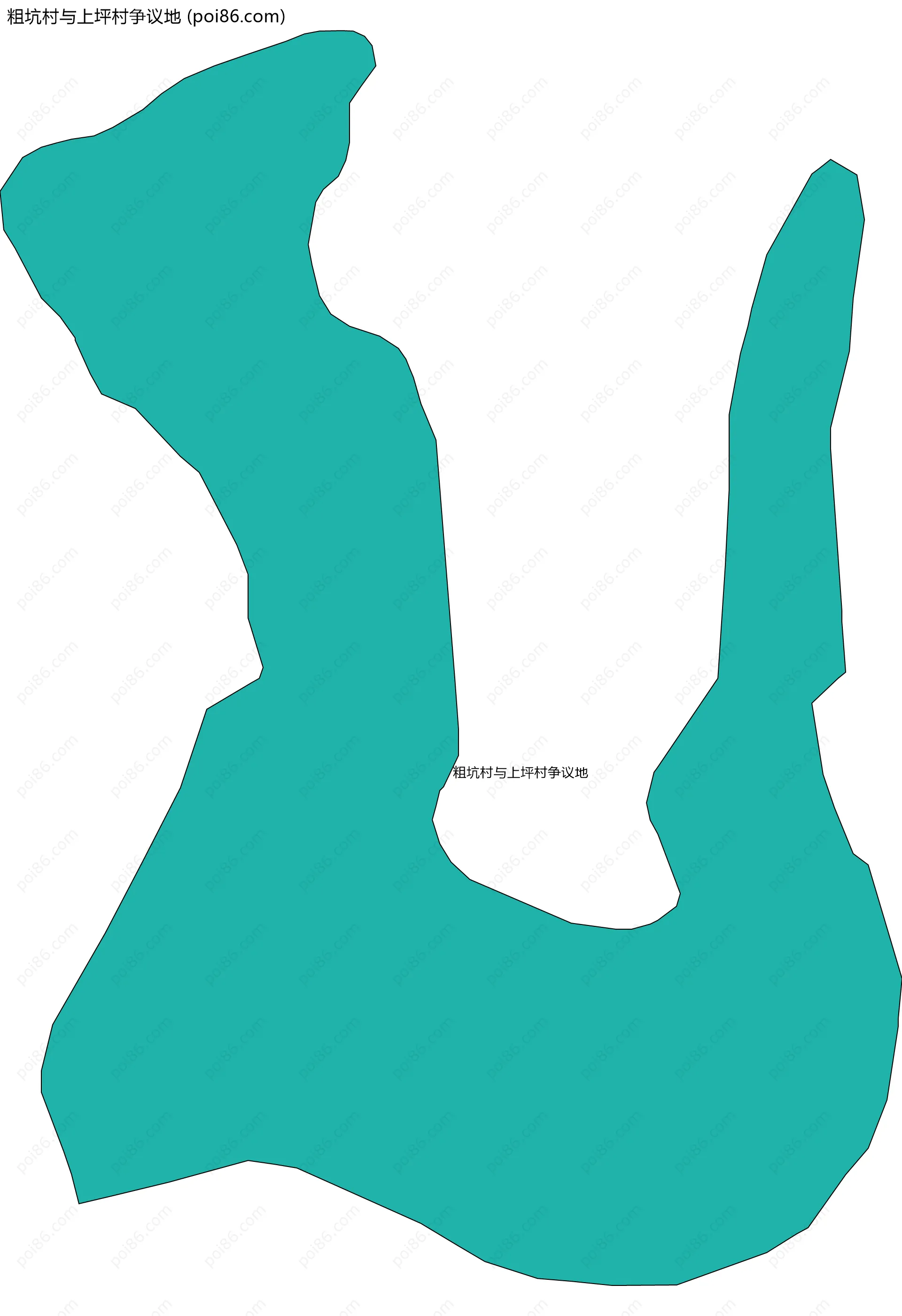 粗坑村与上坪村争议地边界地图