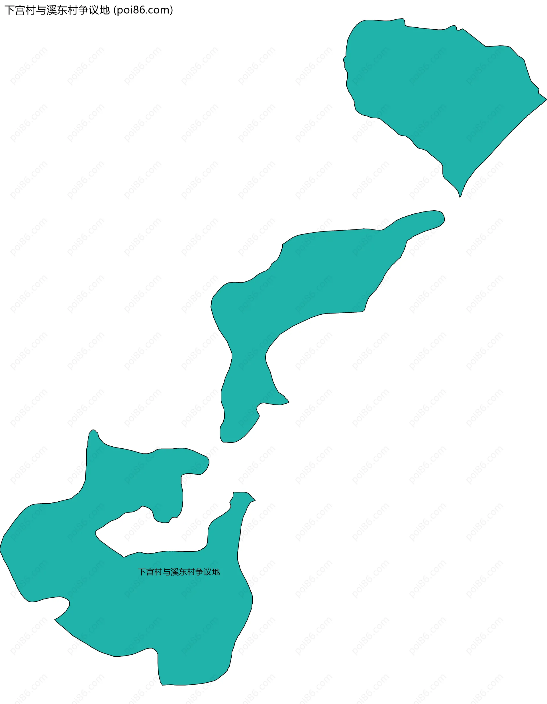 下宫村与溪东村争议地边界地图