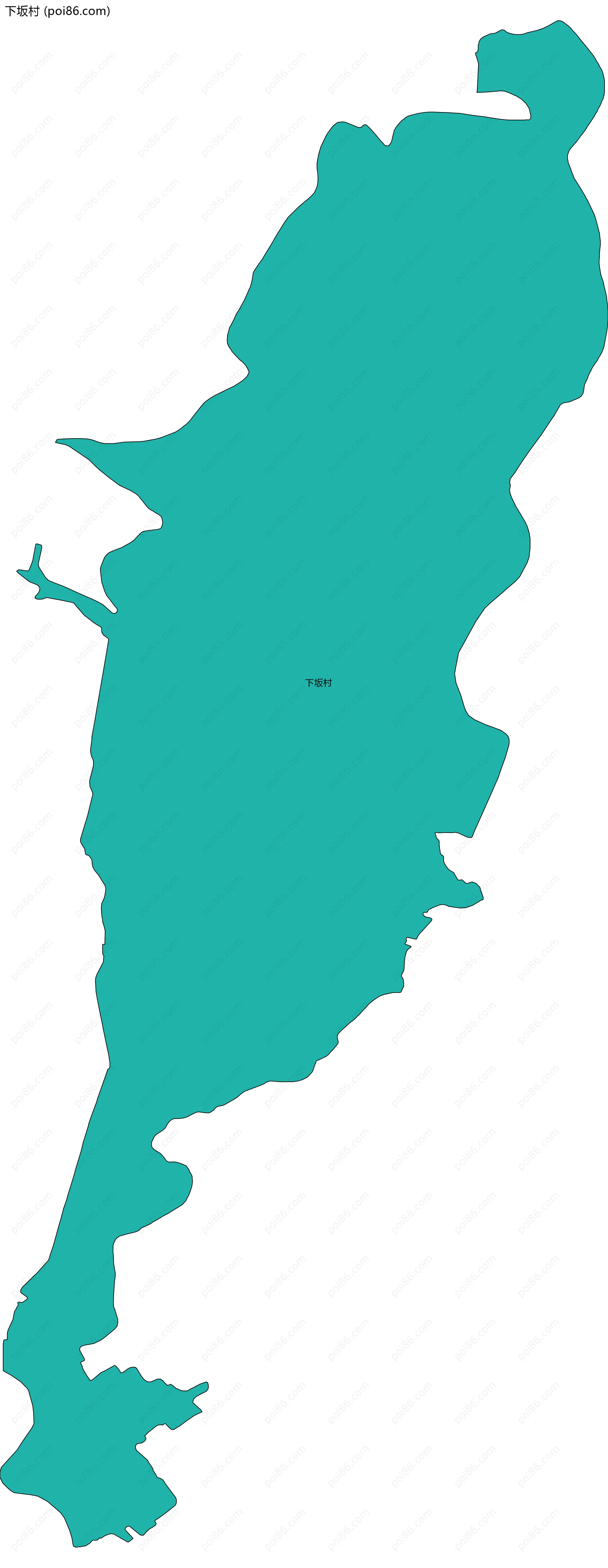 下坂村边界地图