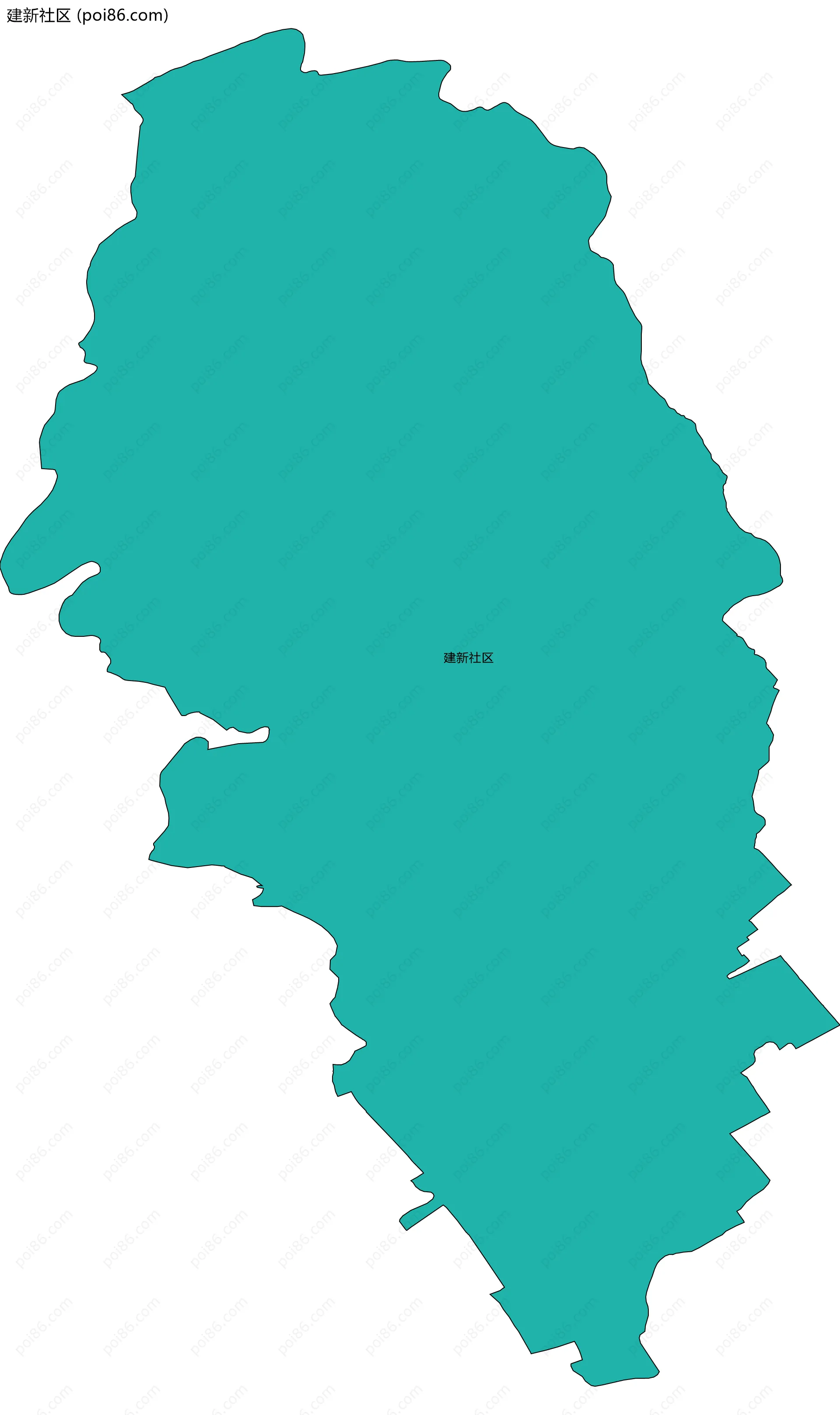 建新社区边界地图