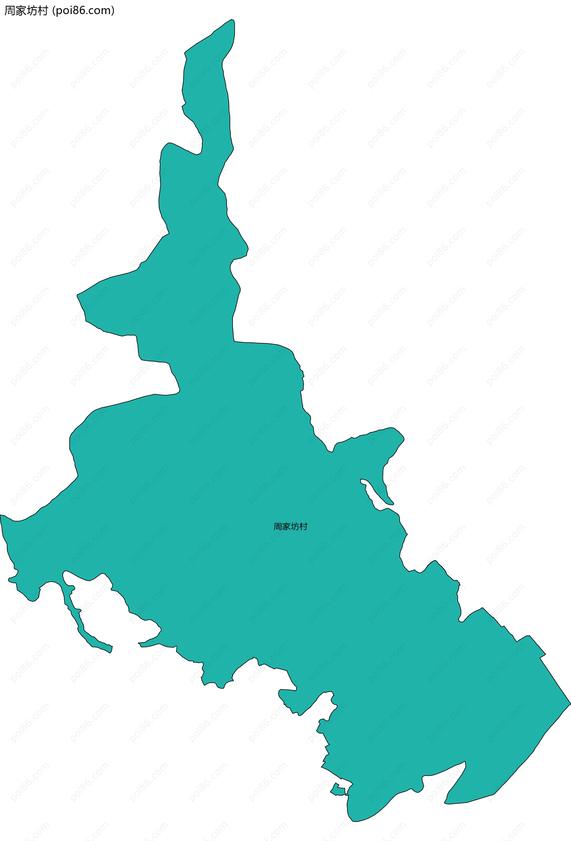 周家坊村边界地图