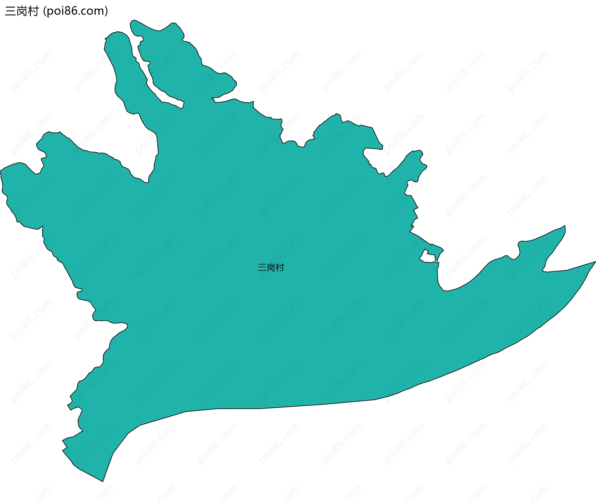 三岗村边界地图