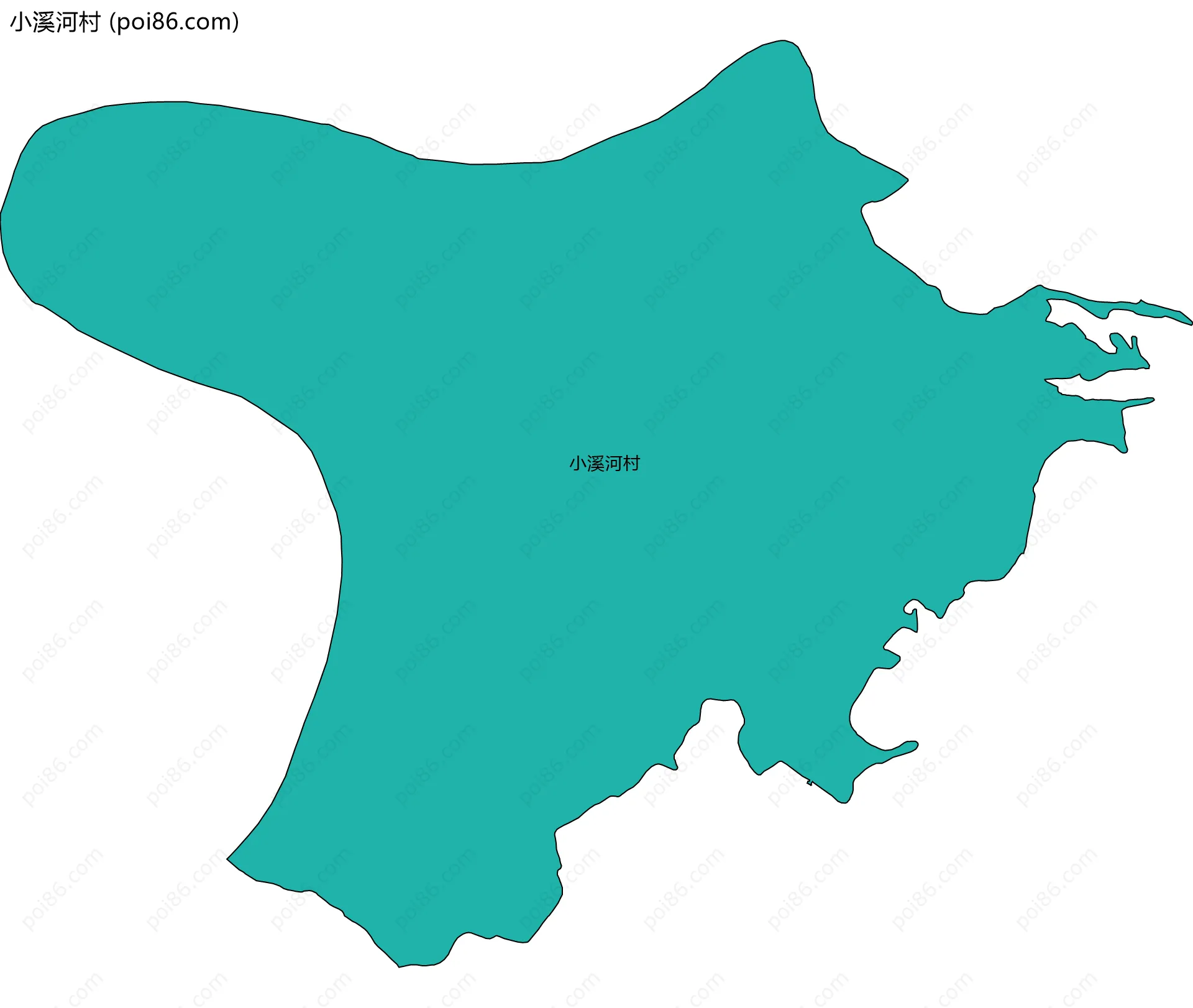 小溪河村边界地图