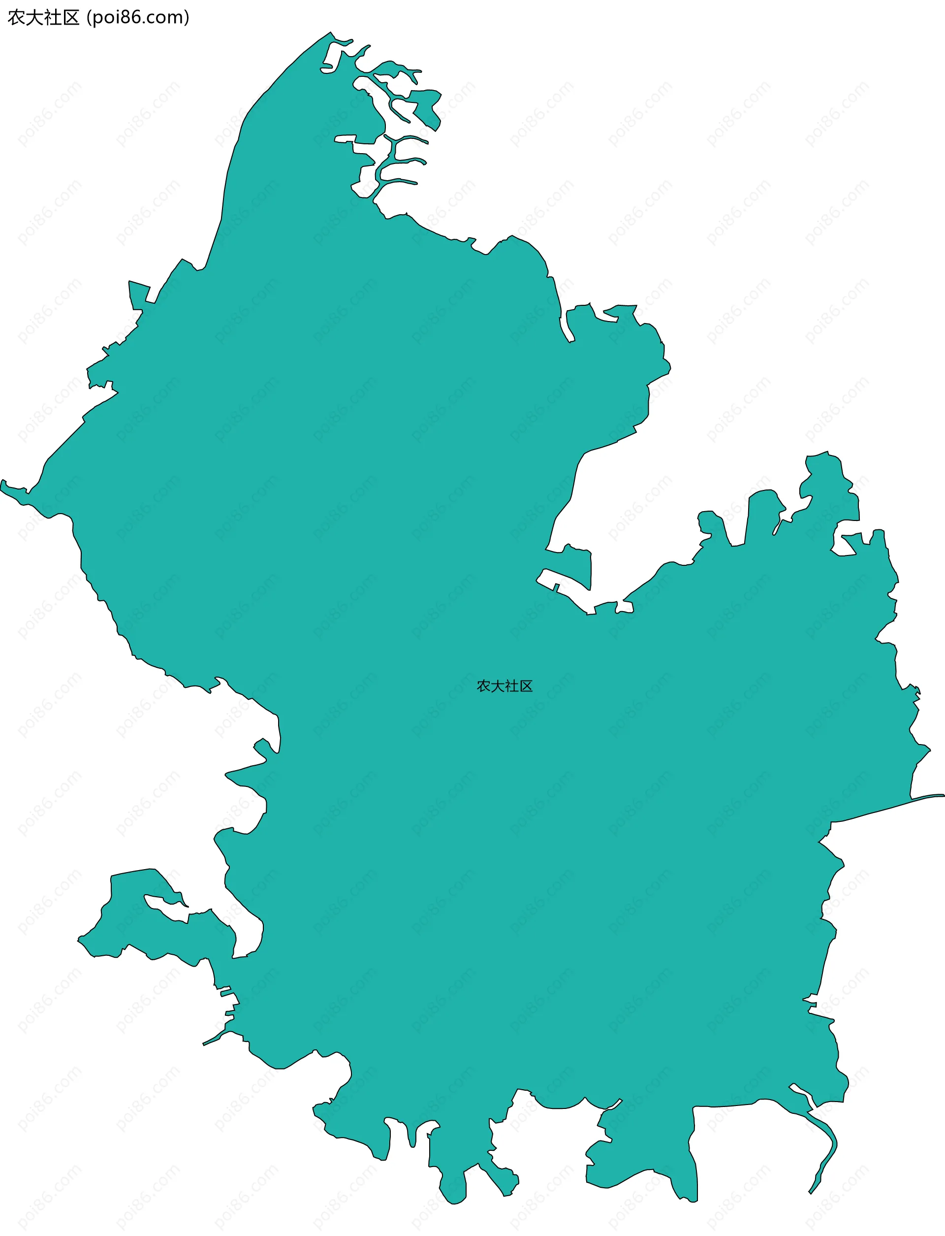 农大社区边界地图