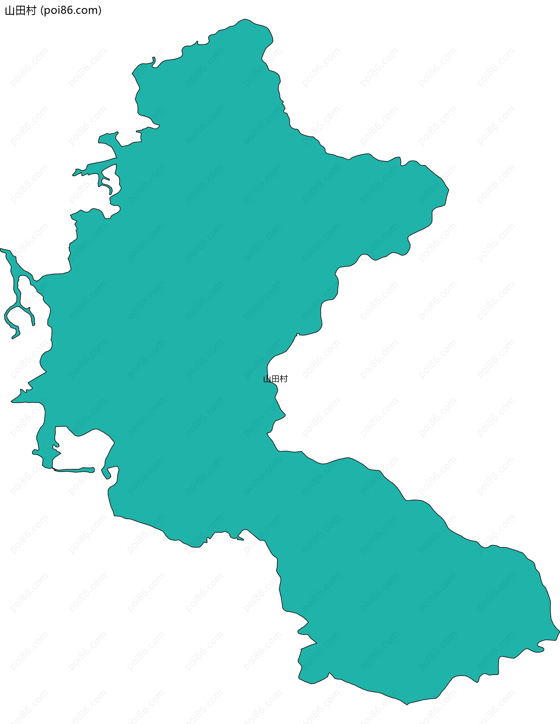 山田村边界地图
