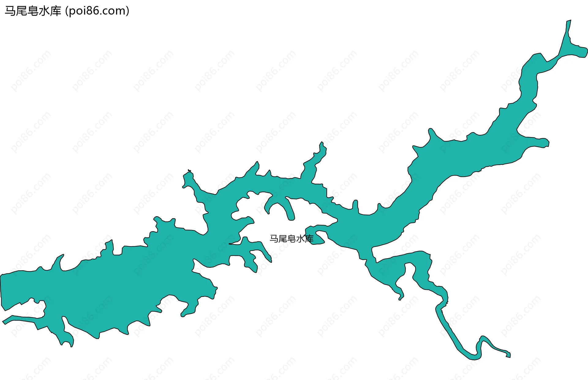 马尾皂水库边界地图