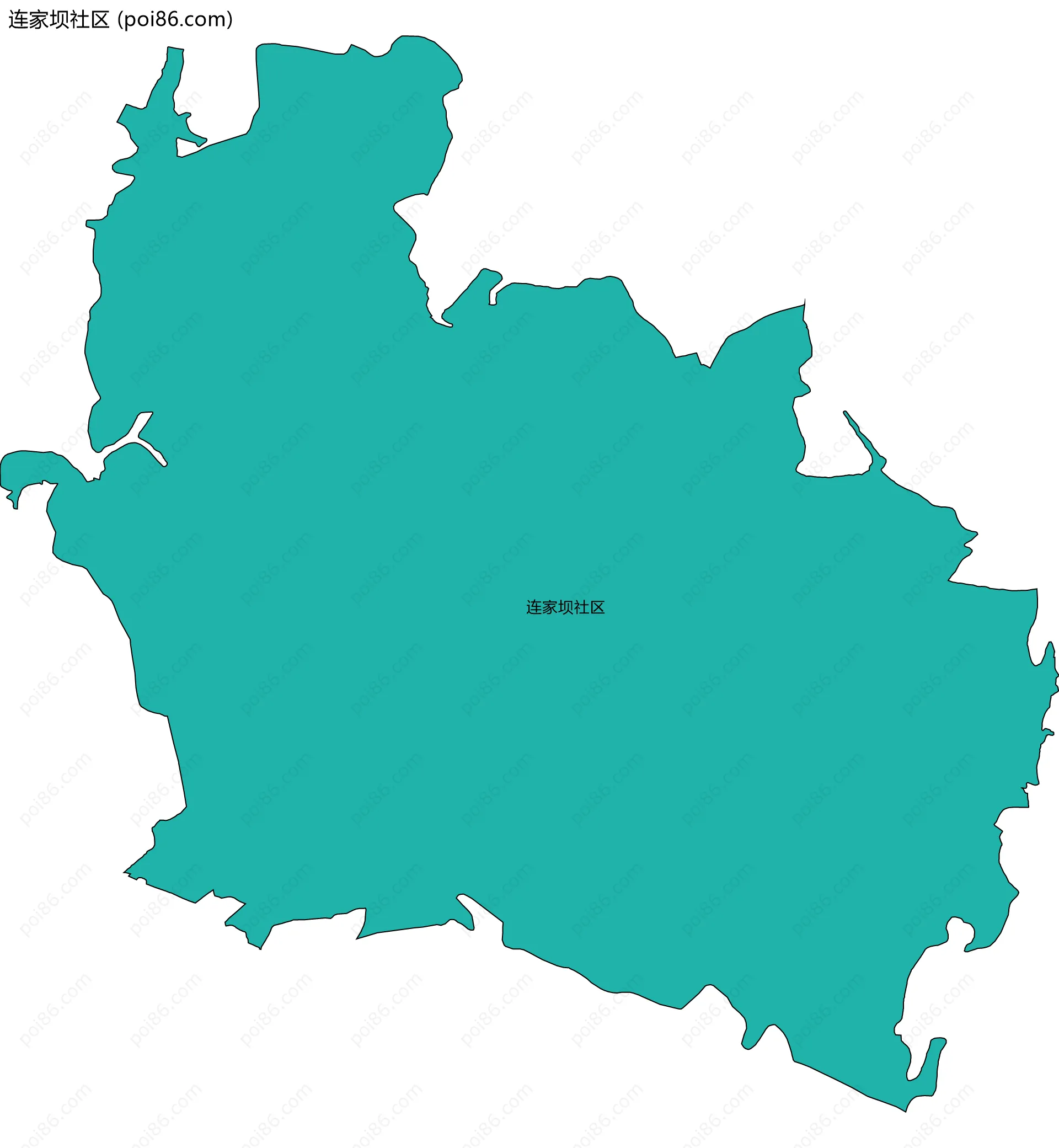 连家坝社区边界地图