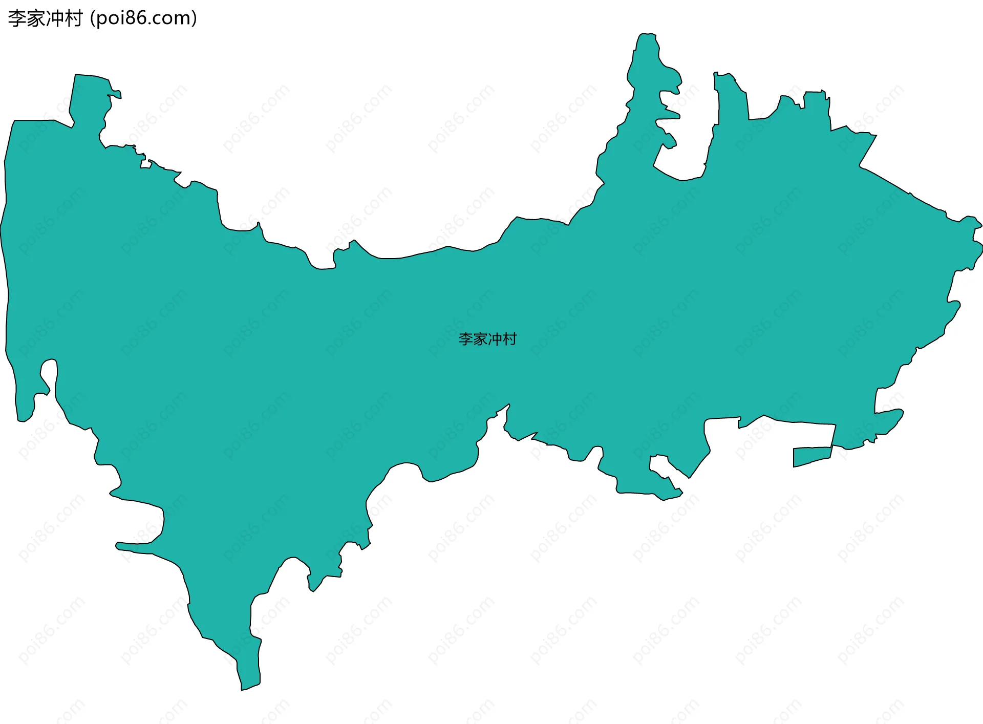 李家冲村边界地图