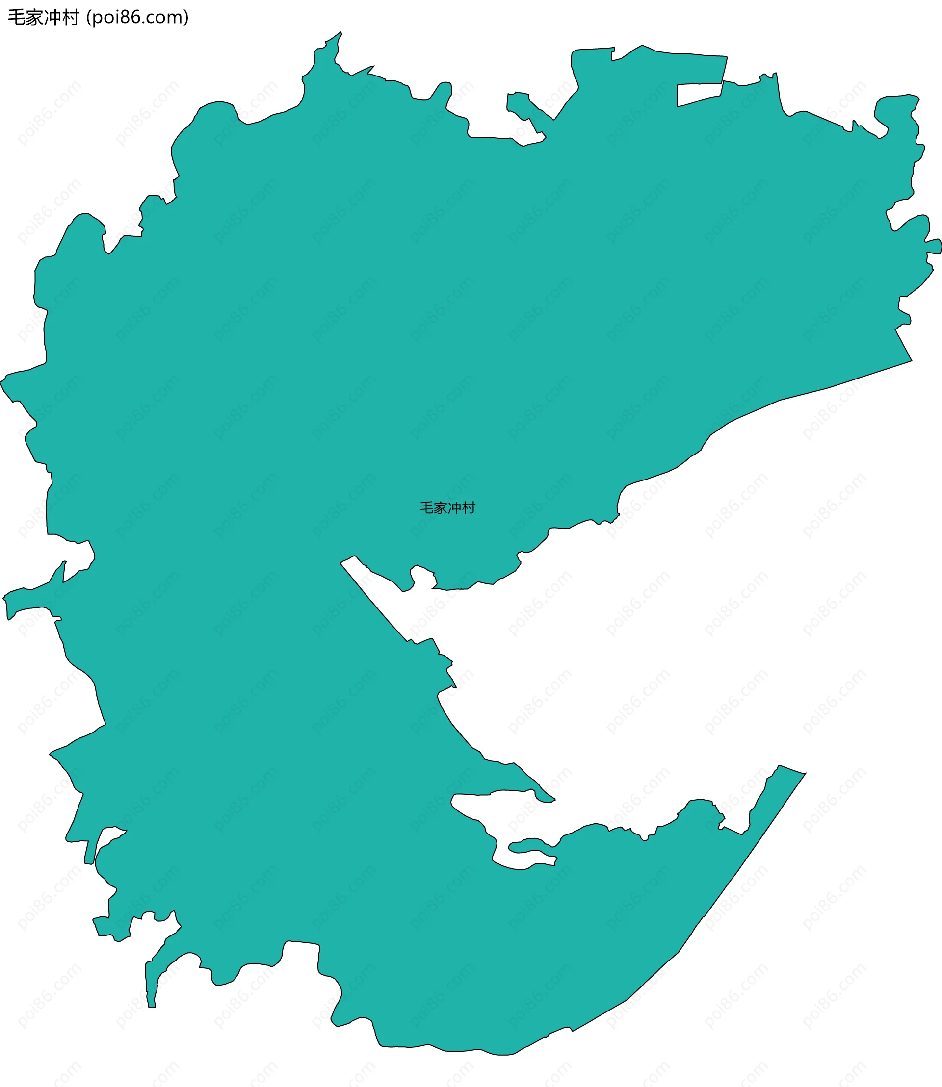 毛家冲村边界地图