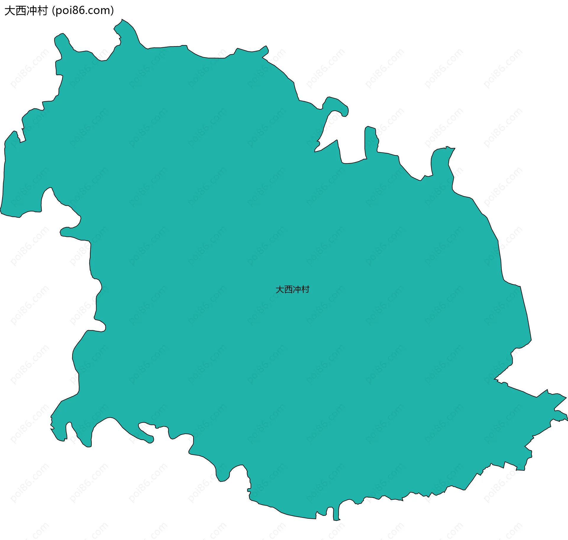 大西冲村边界地图