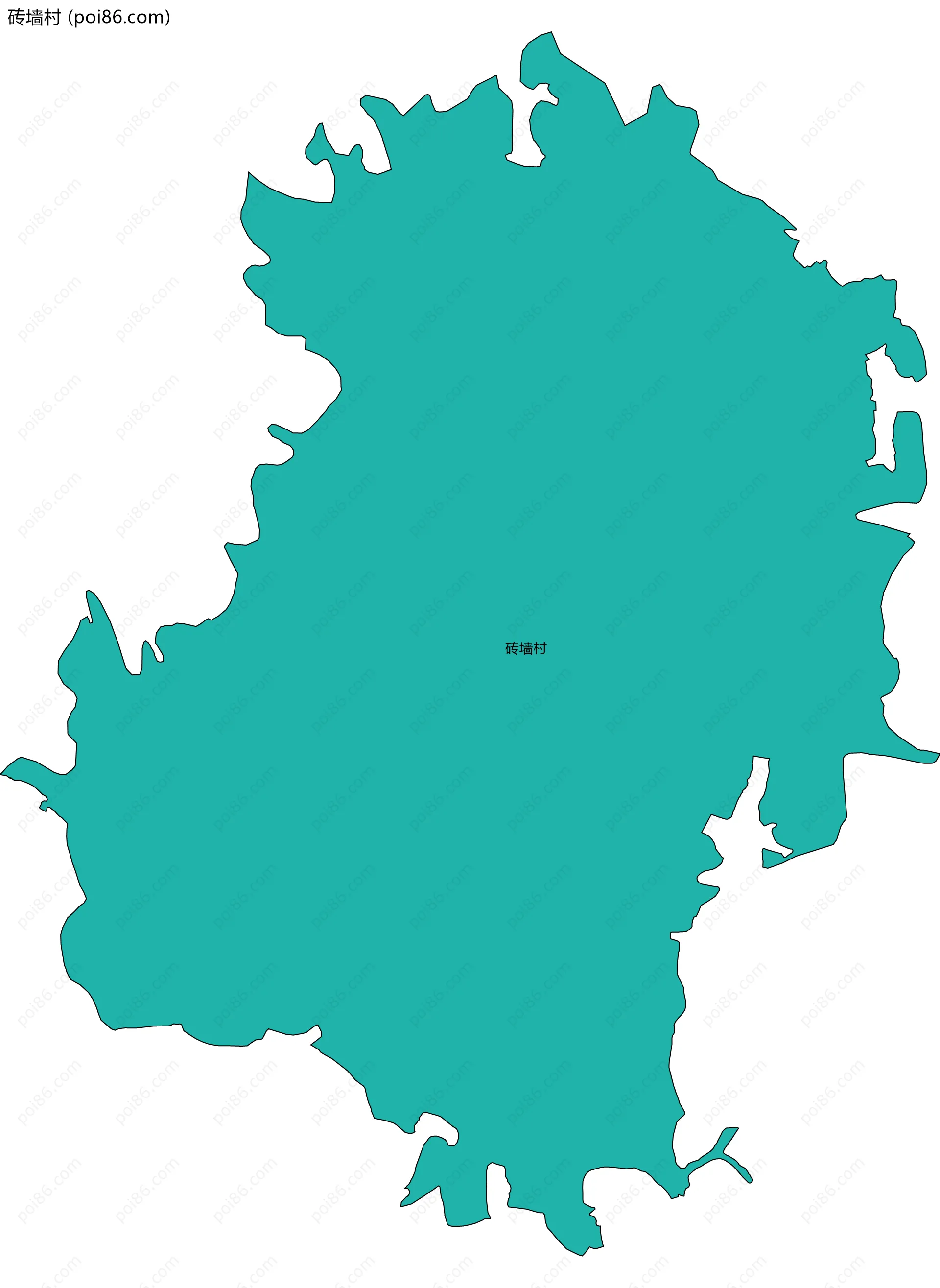 砖墙村边界地图