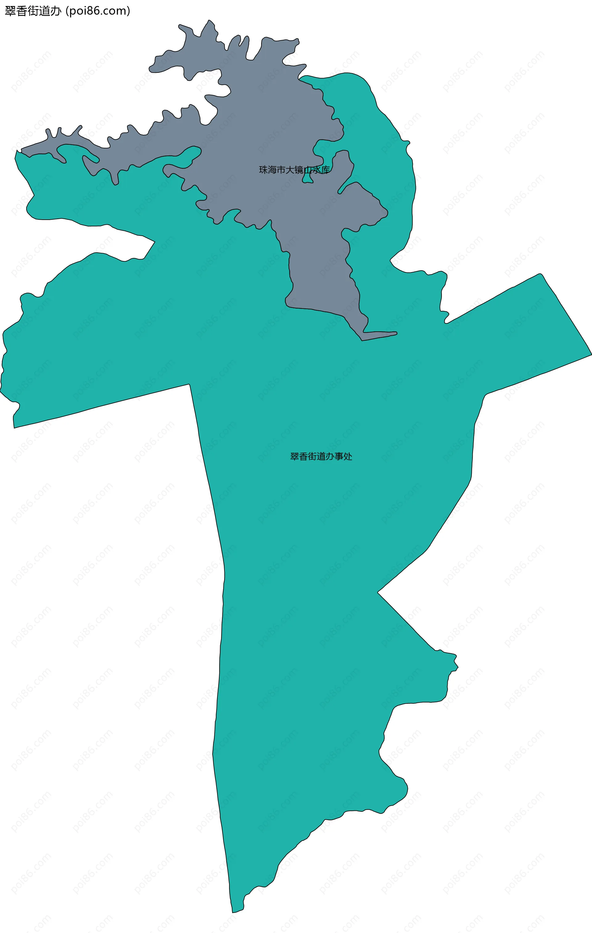 翠香街道办边界地图(五级行政区划)