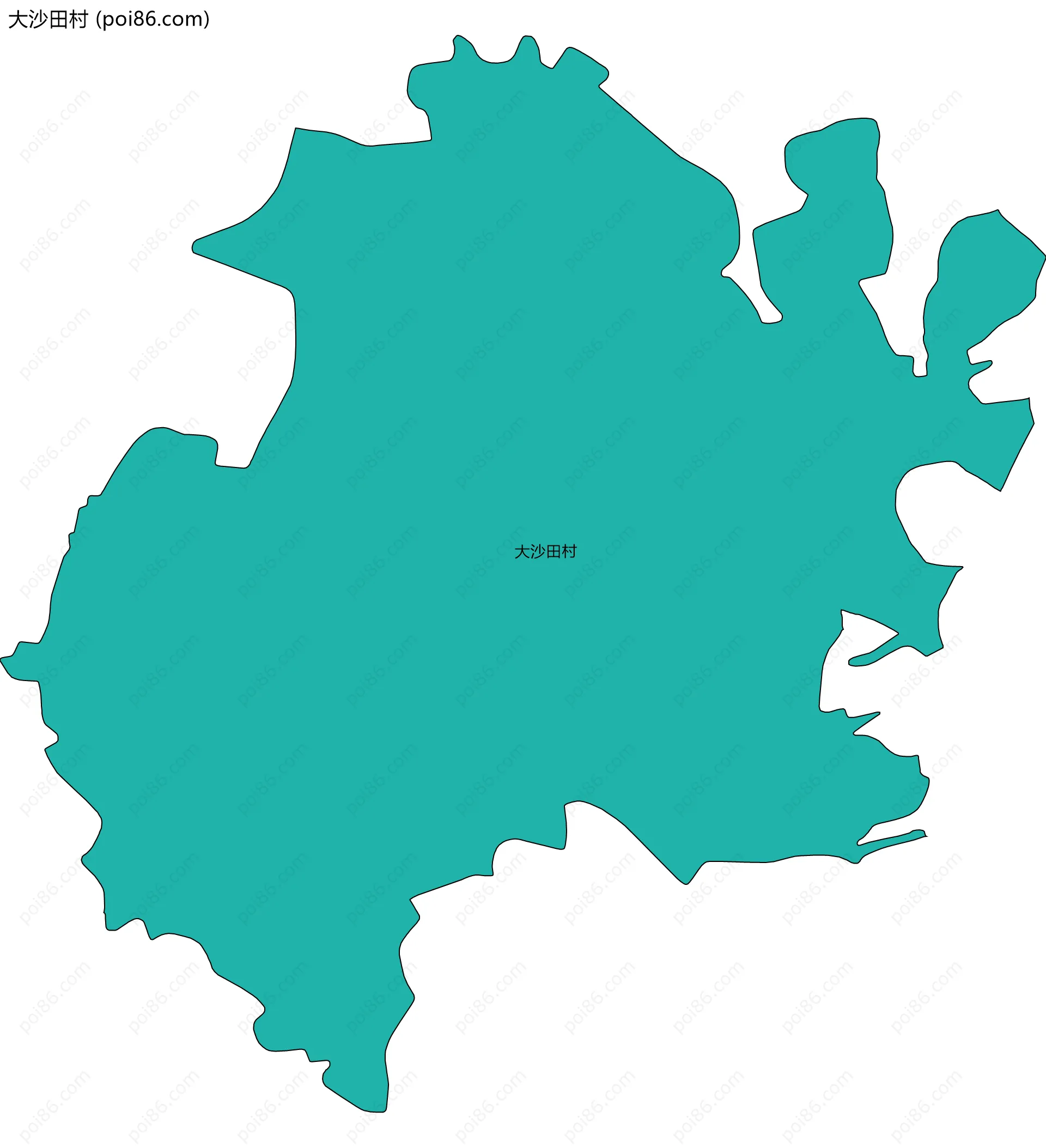 大沙田村边界地图
