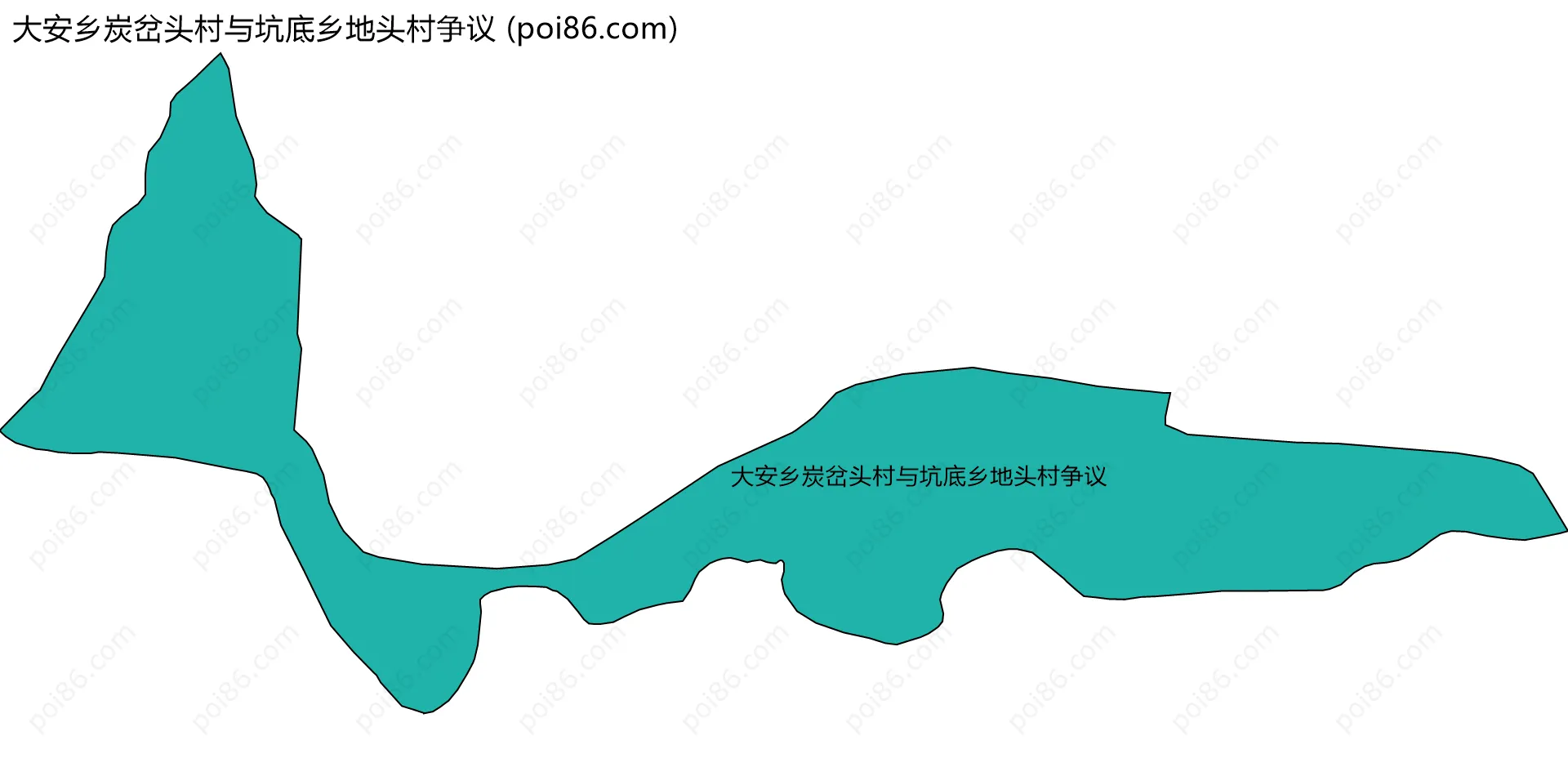 大安乡炭岔头村与坑底乡地头村争议边界地图