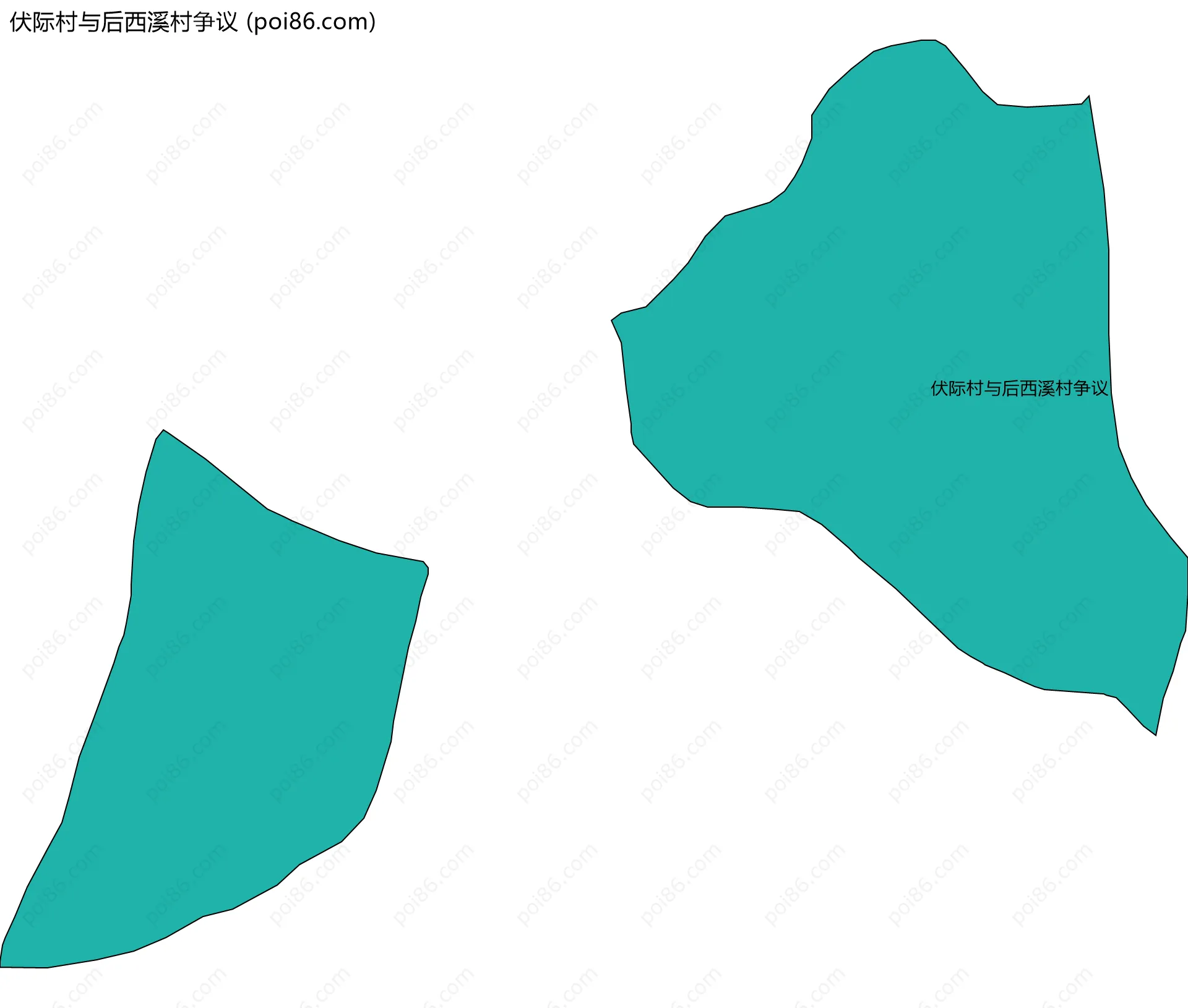 伏际村与后西溪村争议边界地图