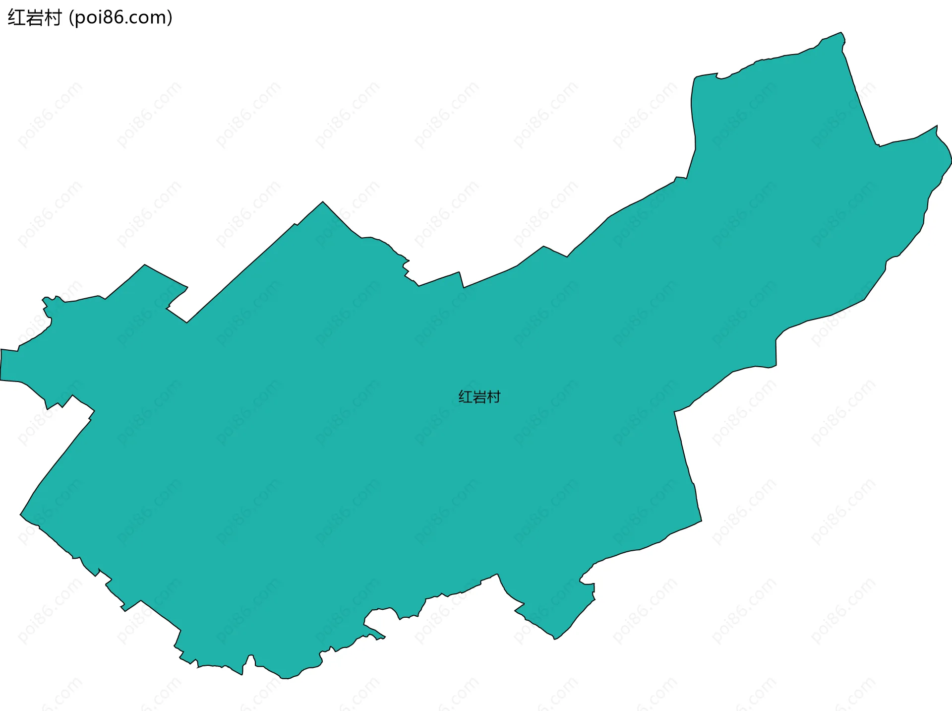 红岩村边界地图