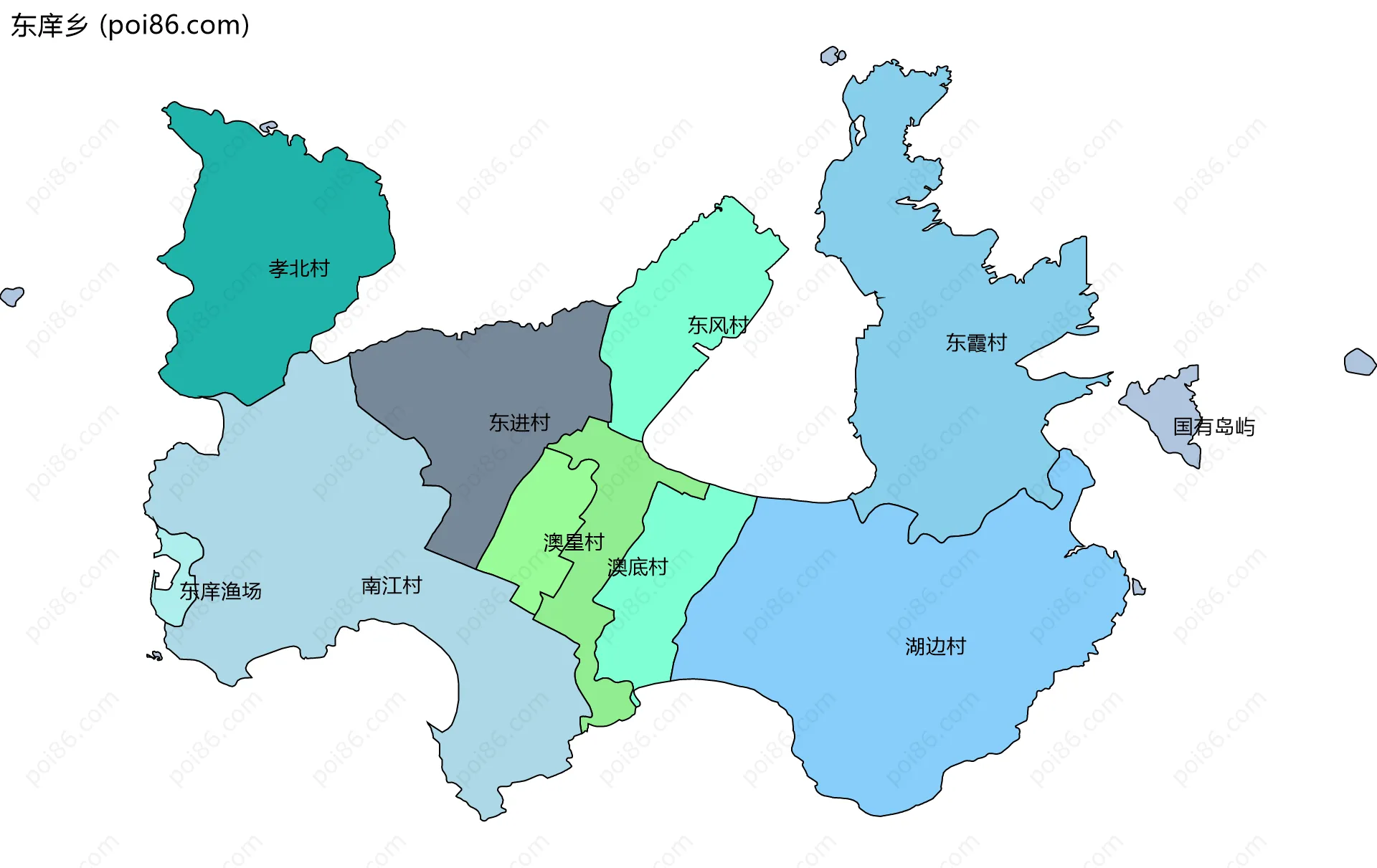 东庠乡边界地图(五级行政区划)