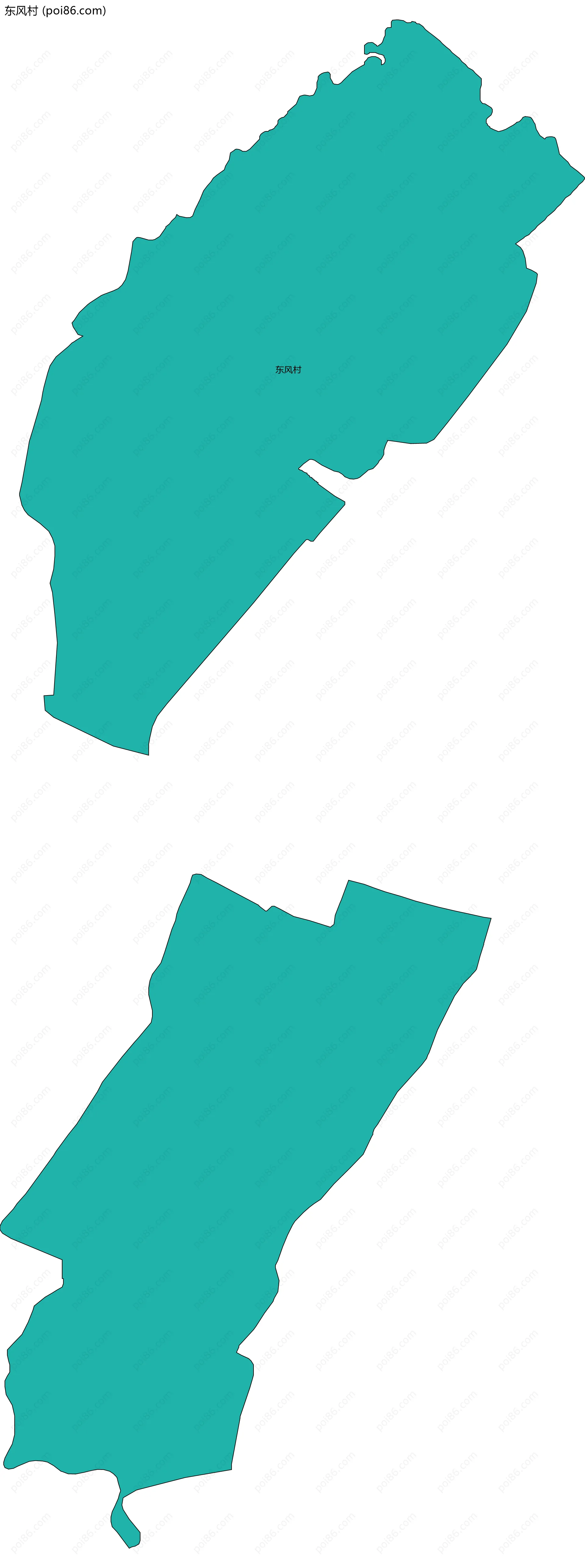东风村边界地图