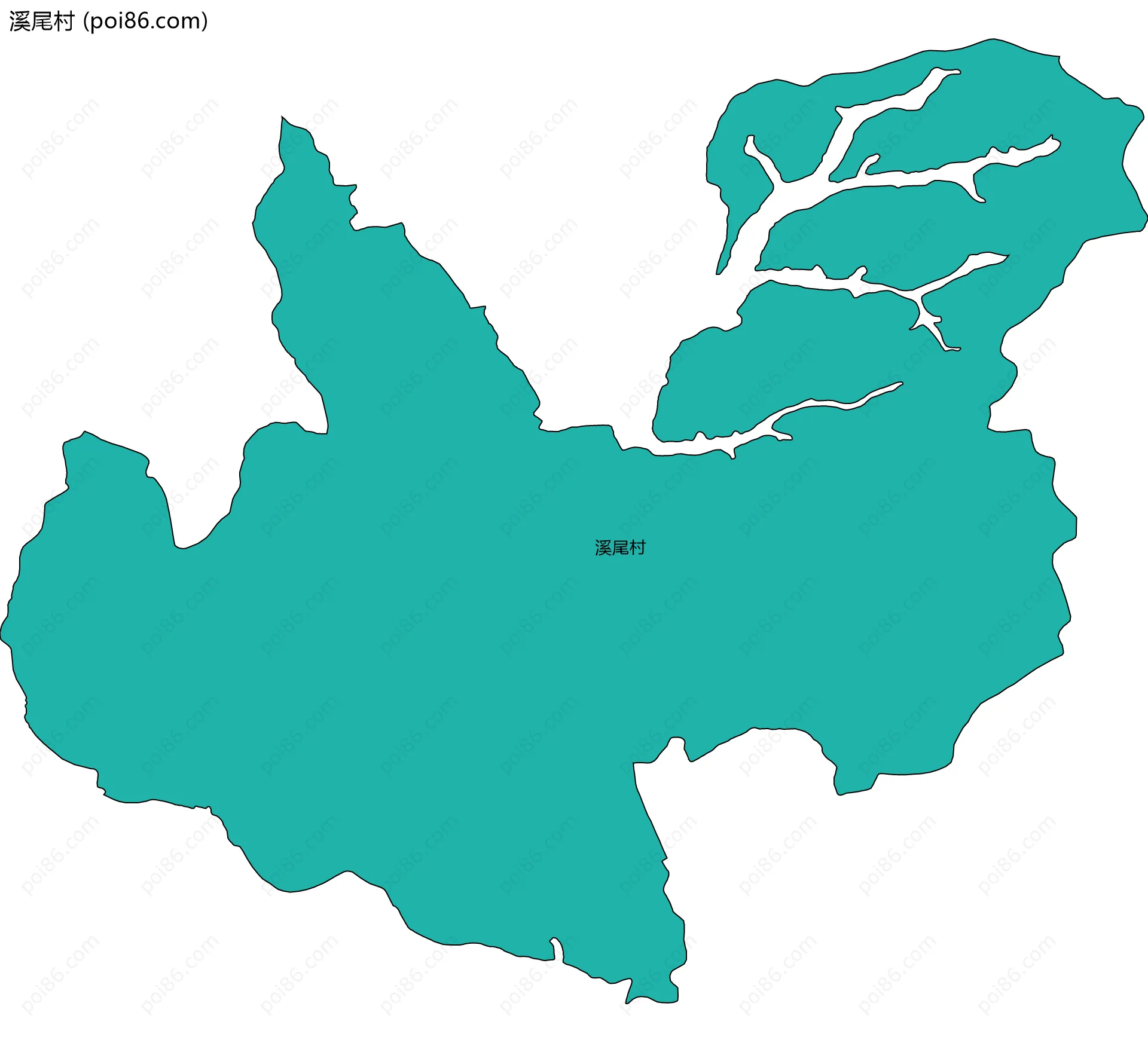 溪尾村边界地图