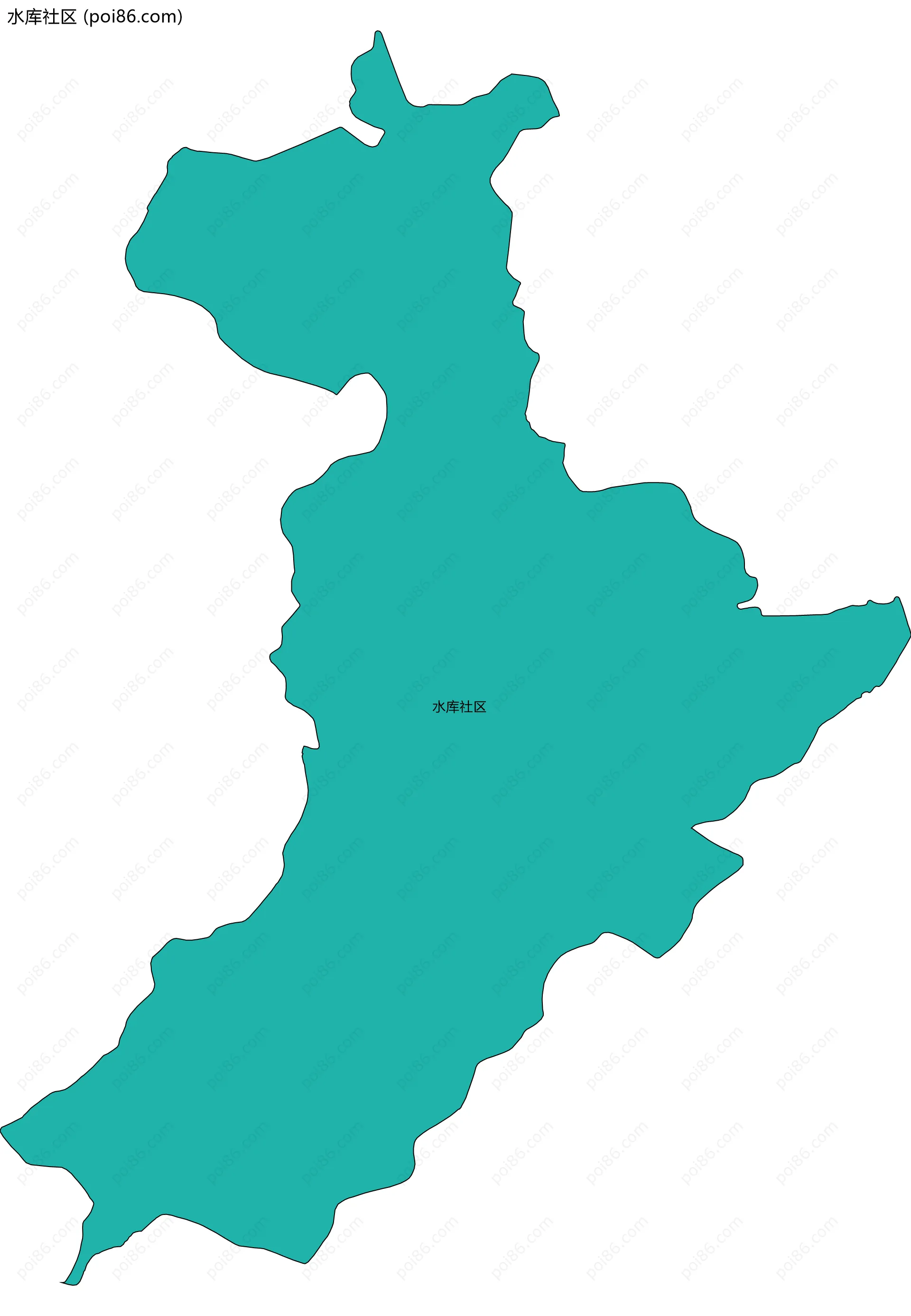 水库社区边界地图