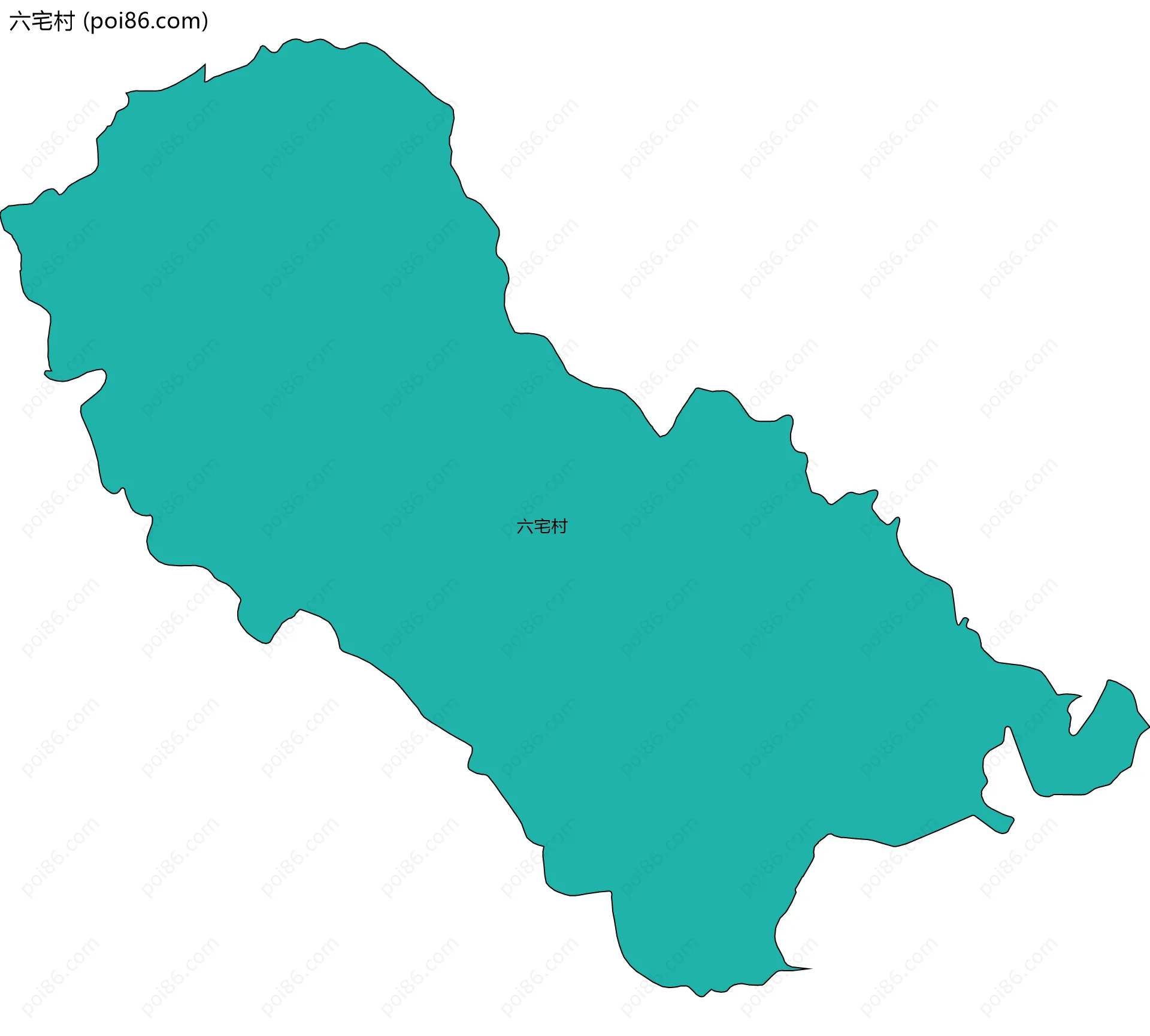 六宅村边界地图