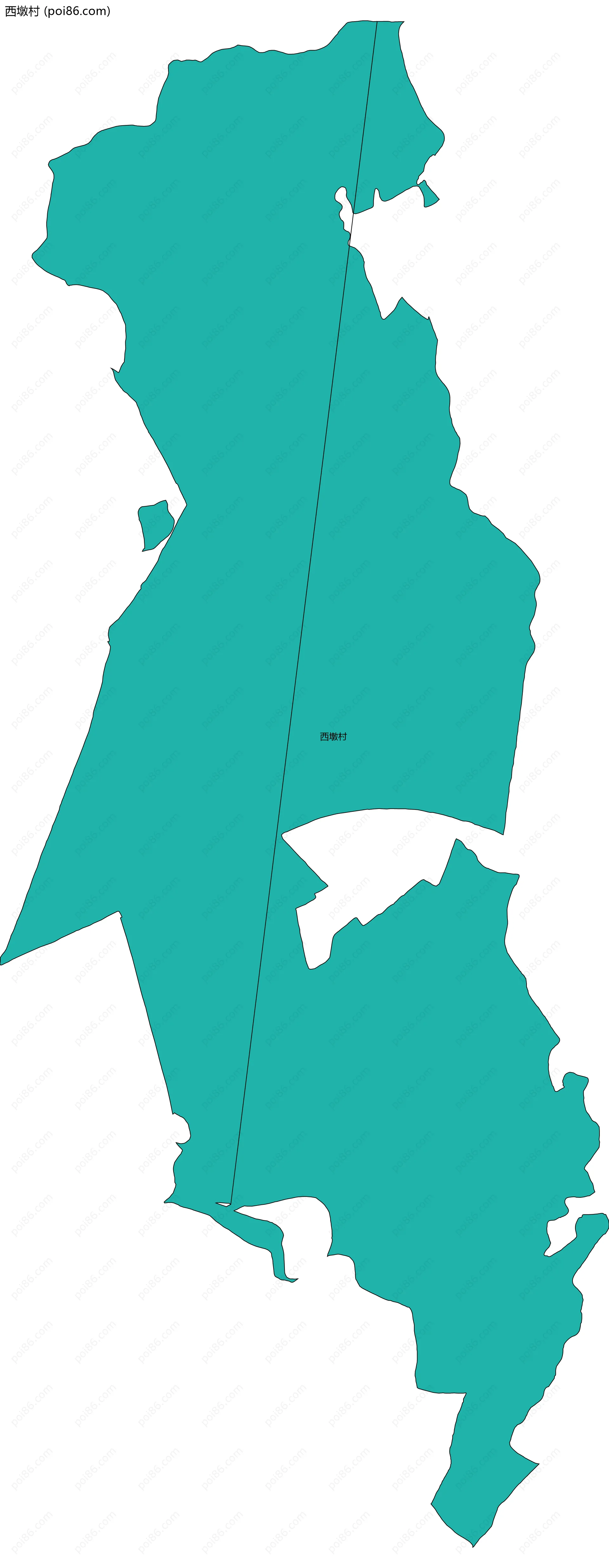 西墩村边界地图