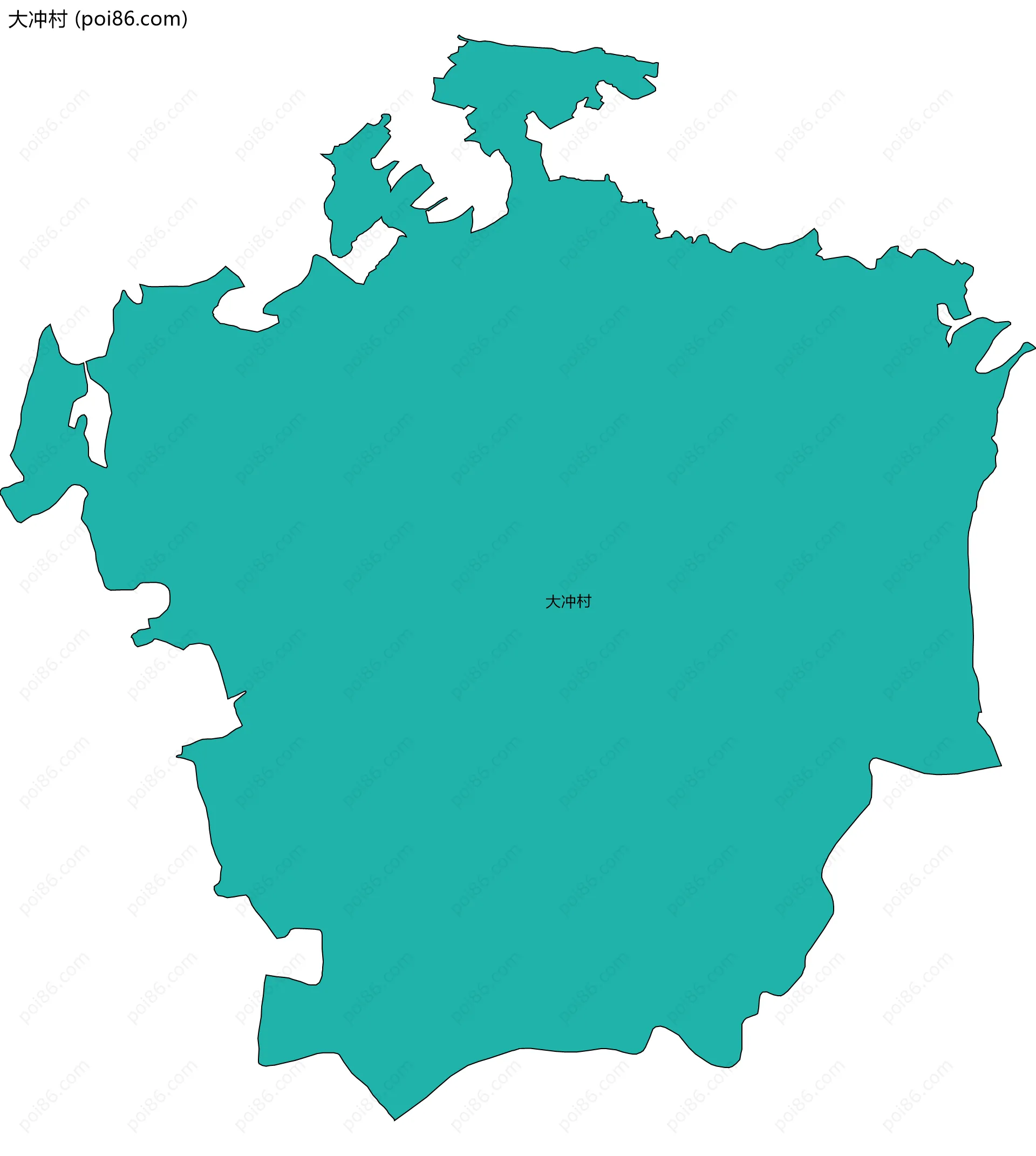 大冲村边界地图