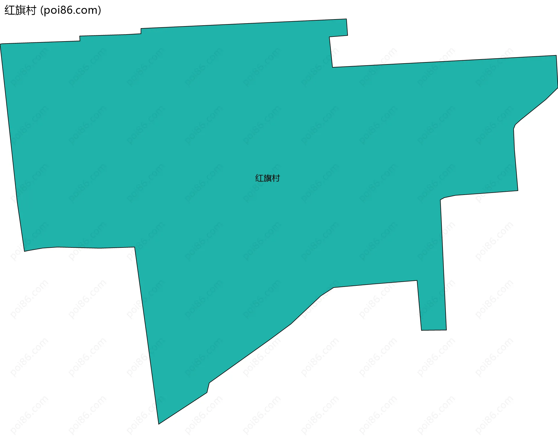 红旗村边界地图