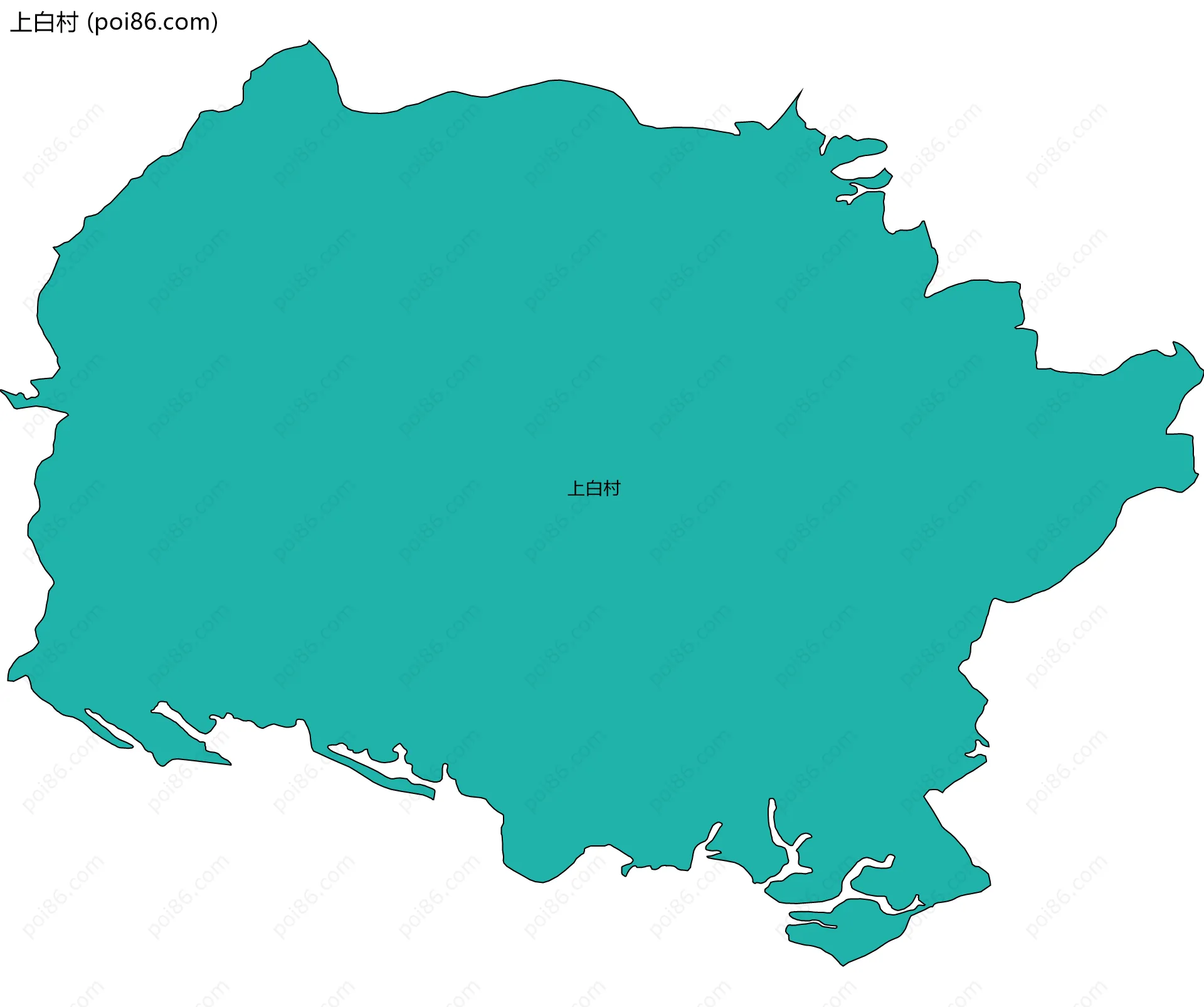 上白村边界地图