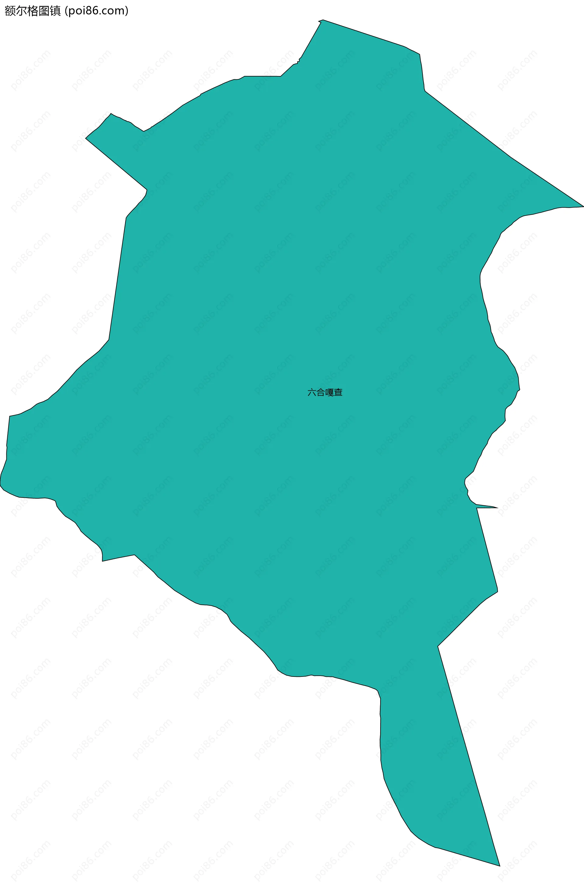 额尔格图镇边界地图(五级行政区划)