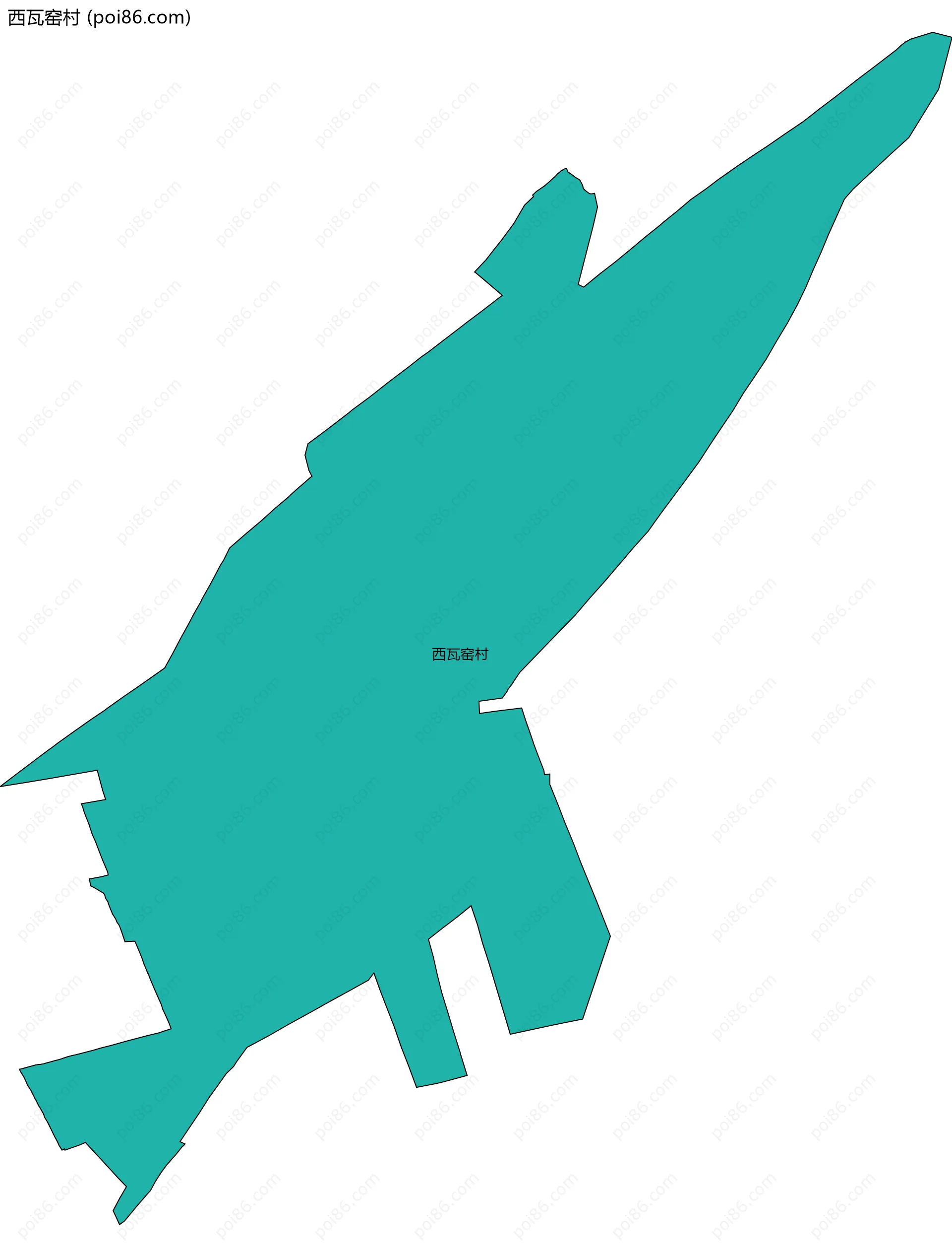 西瓦窑村边界地图